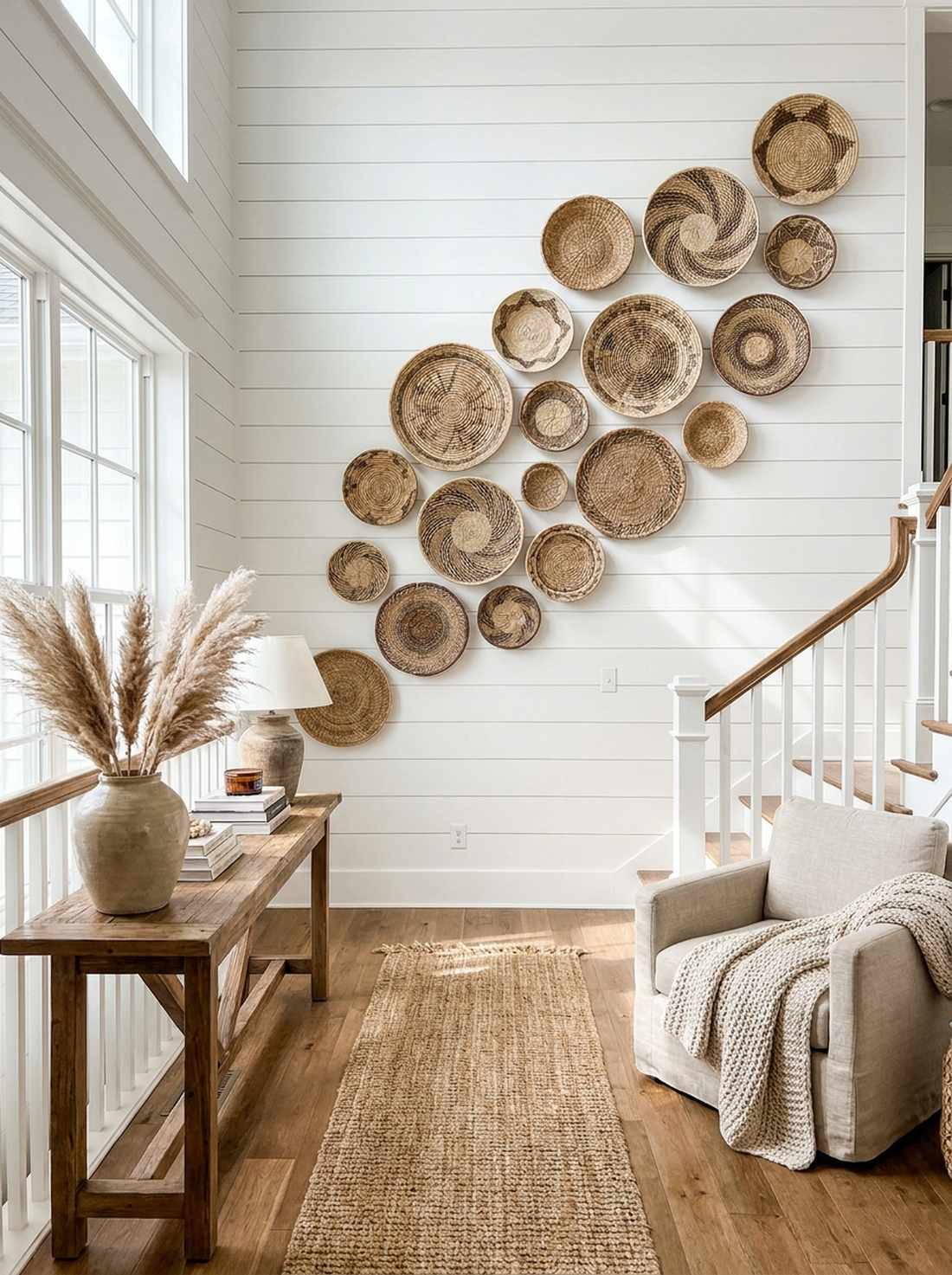 woven wall baskets as art