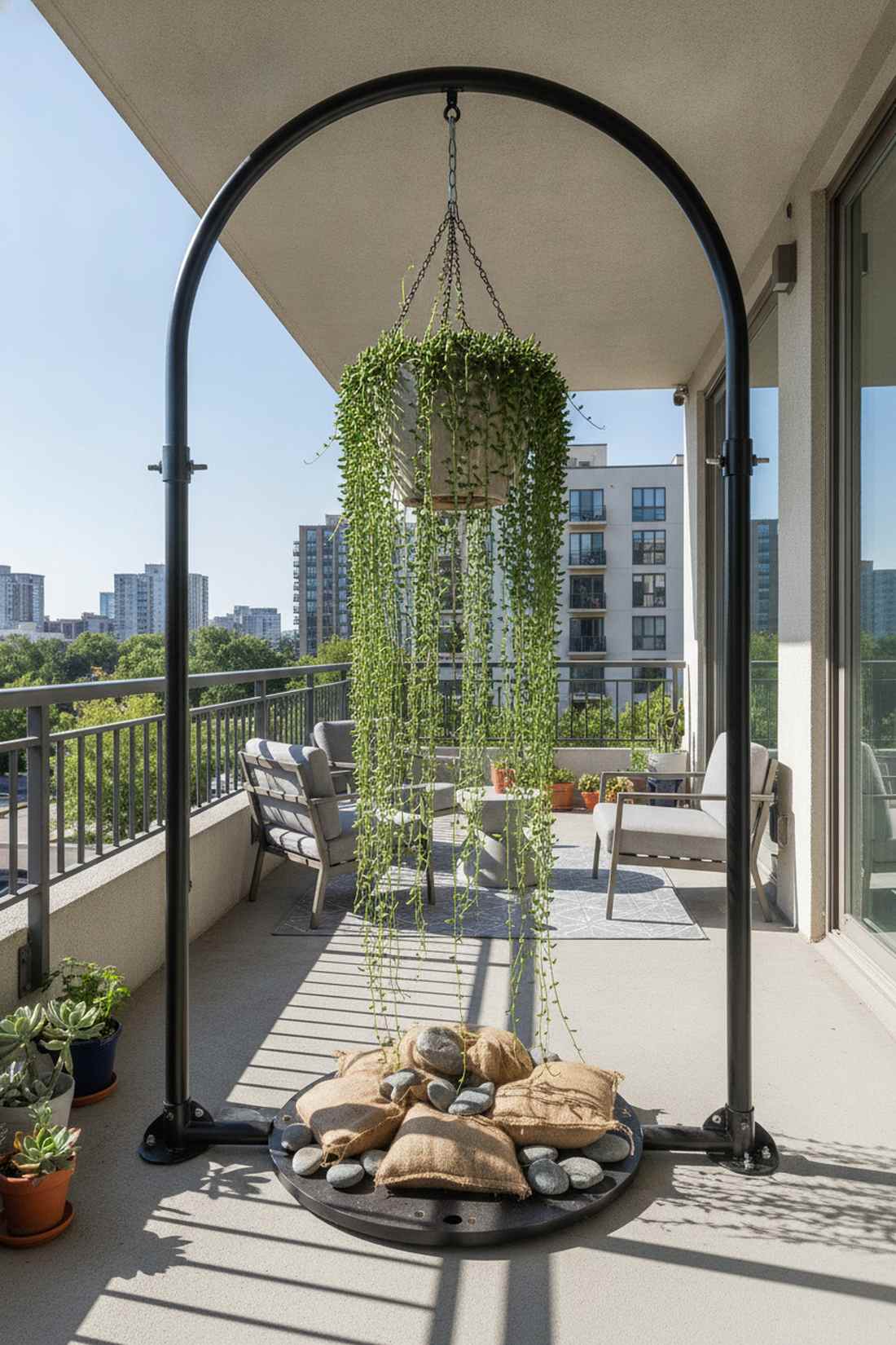 c frame hanging plants stand