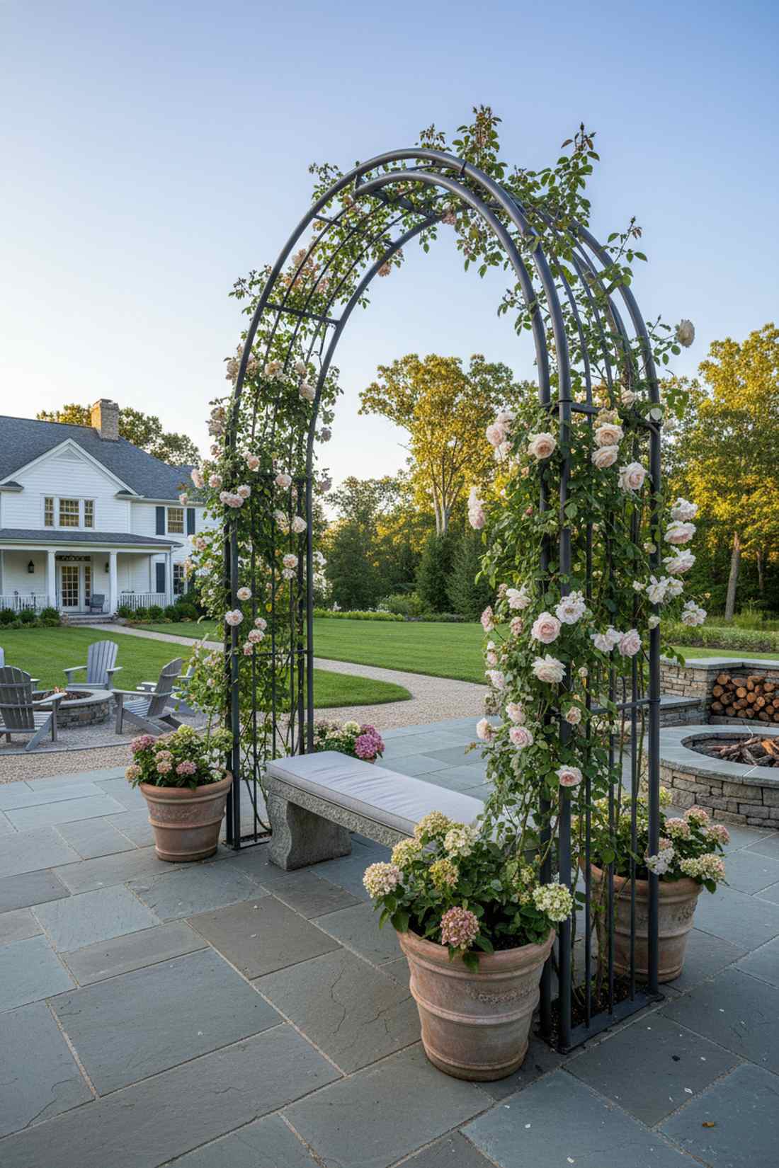 arched metal trellises
