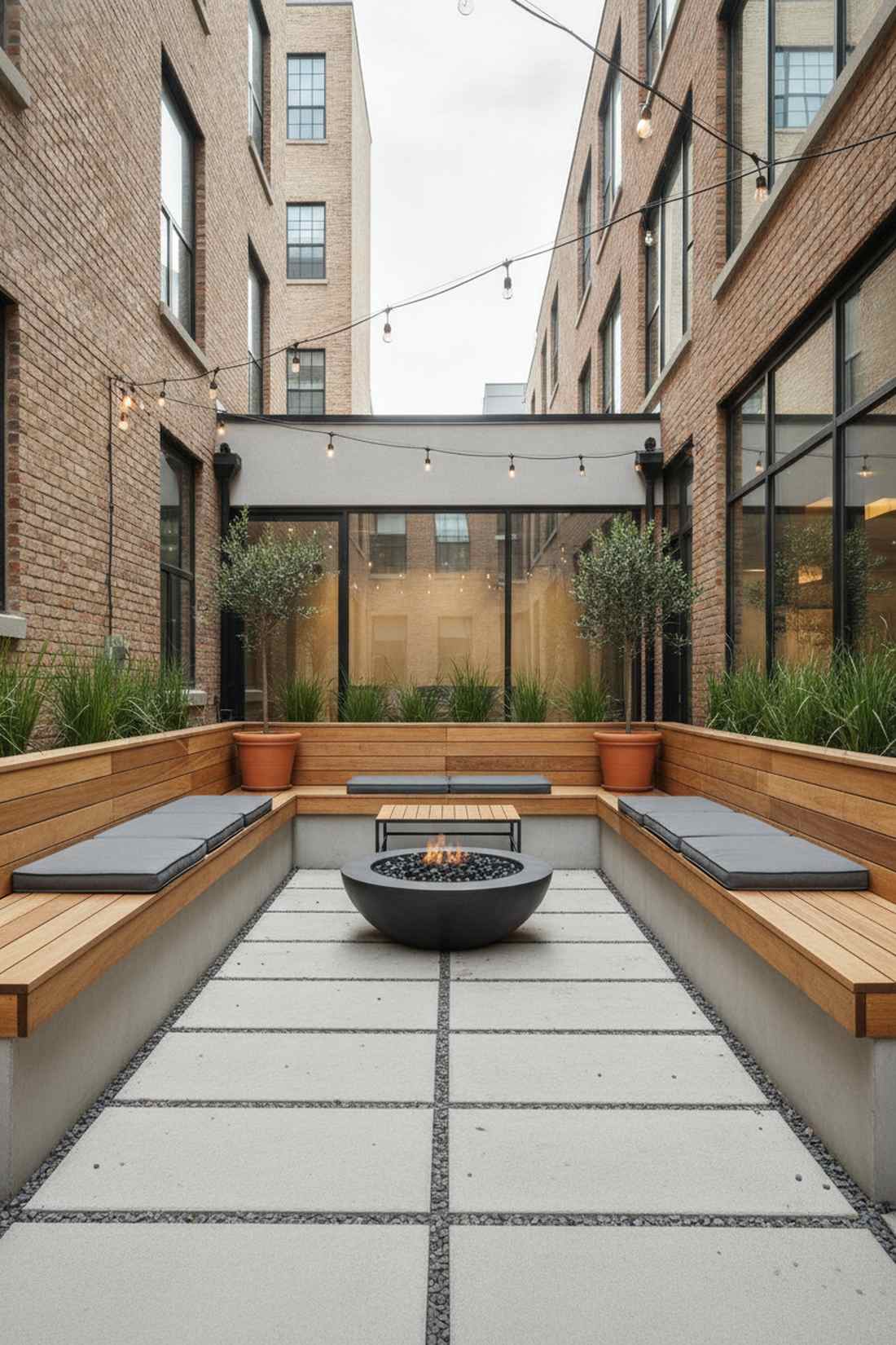 built in perimeter seating