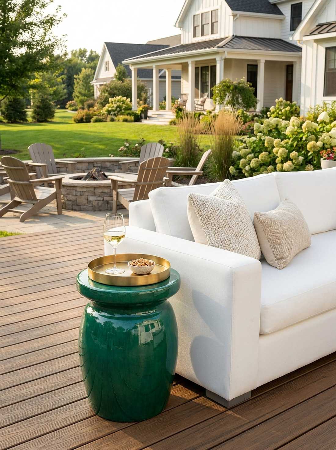 emerald stool as side table
