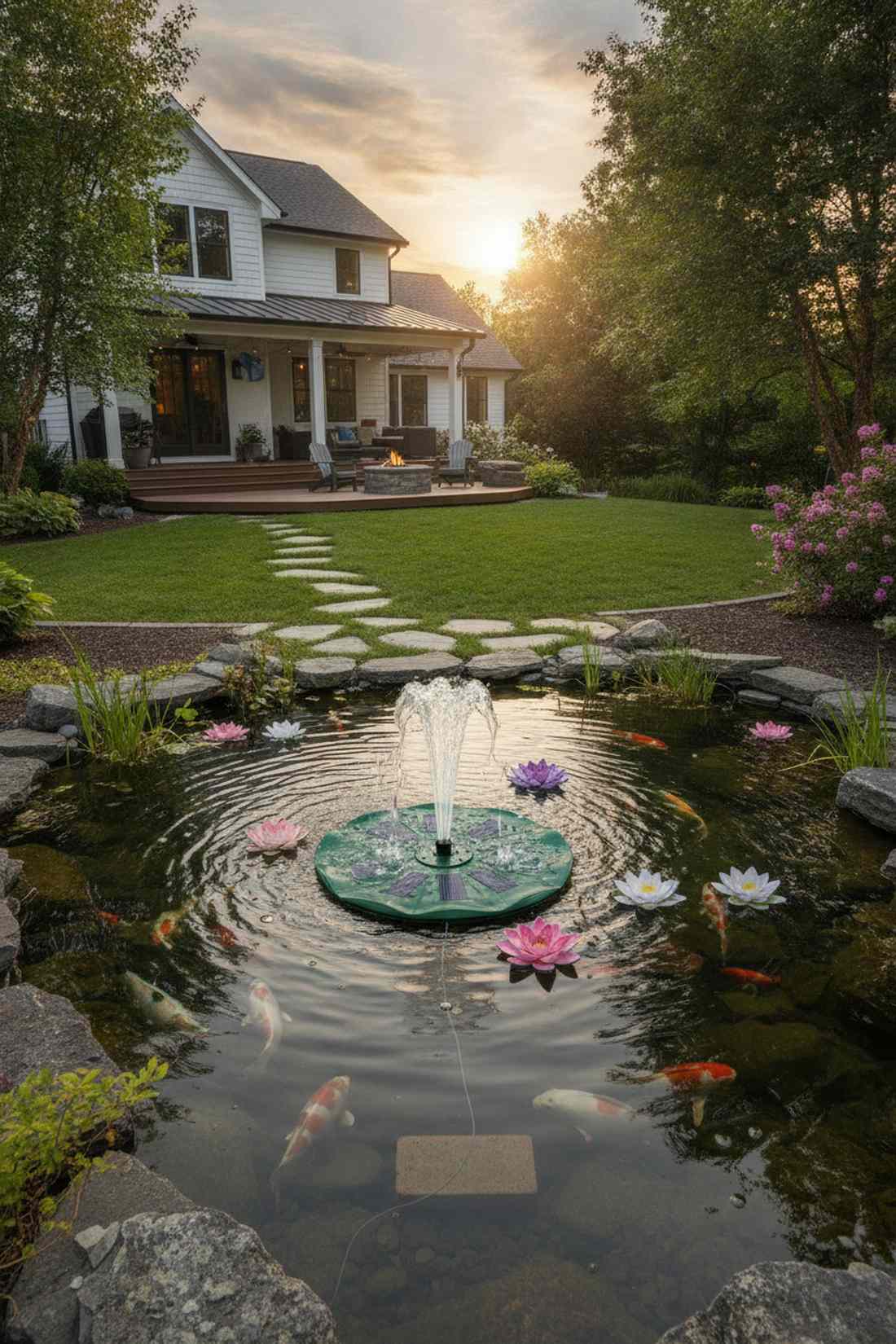 floating lily pad fountain