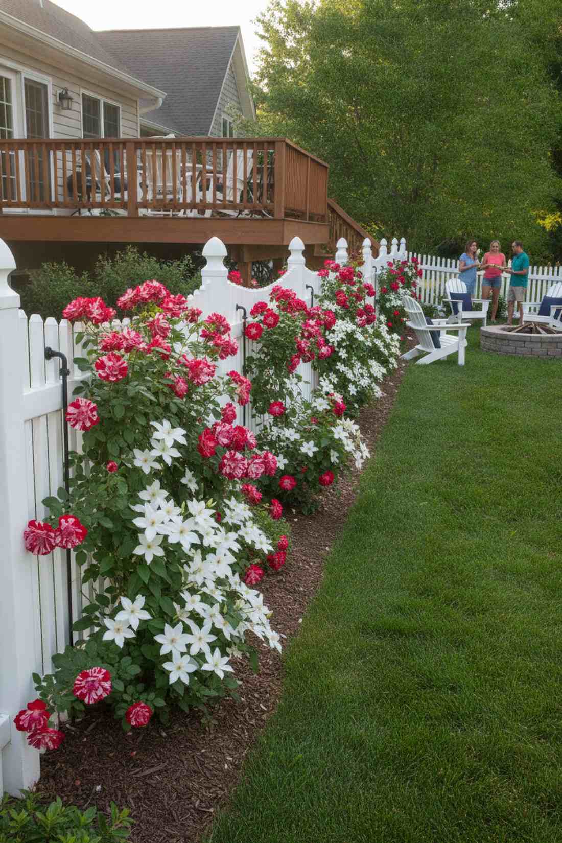 fourth of july rose with henryi clematis
