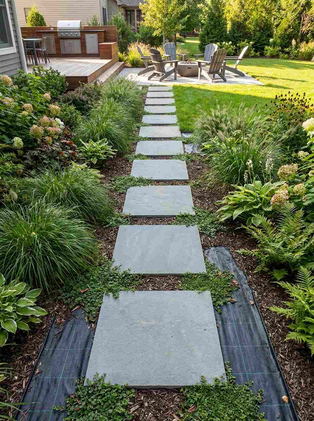 geometric cut stone stepping sequence