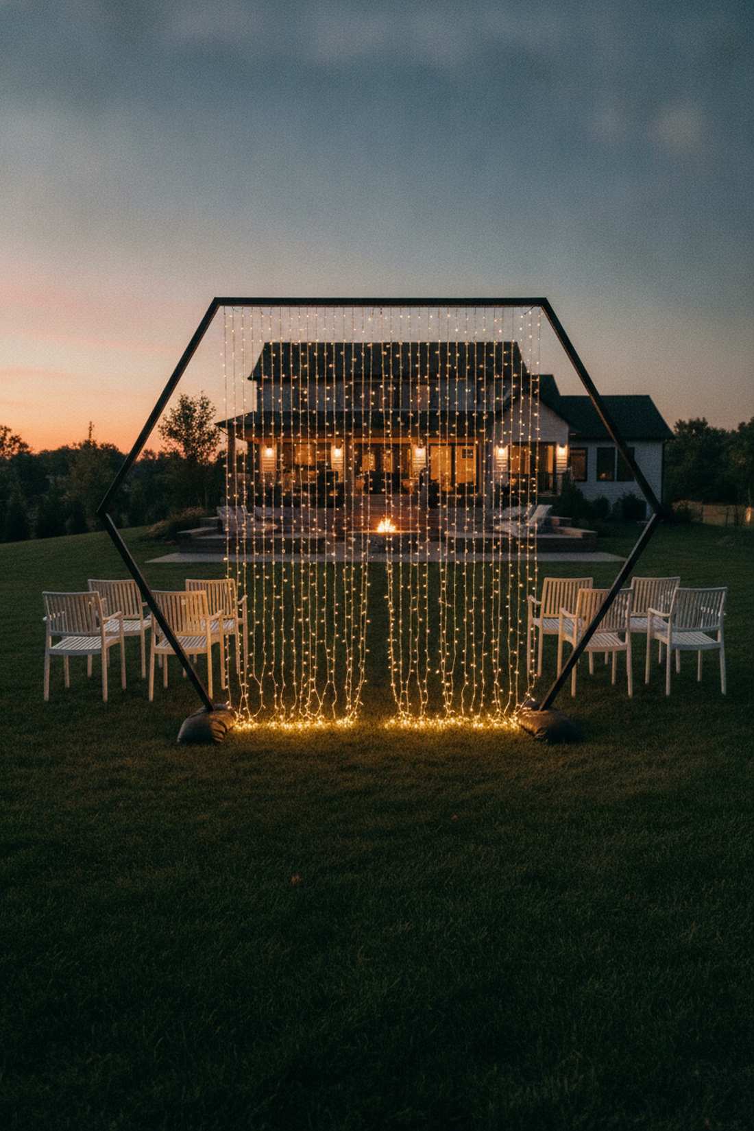 geometric frame light curtain