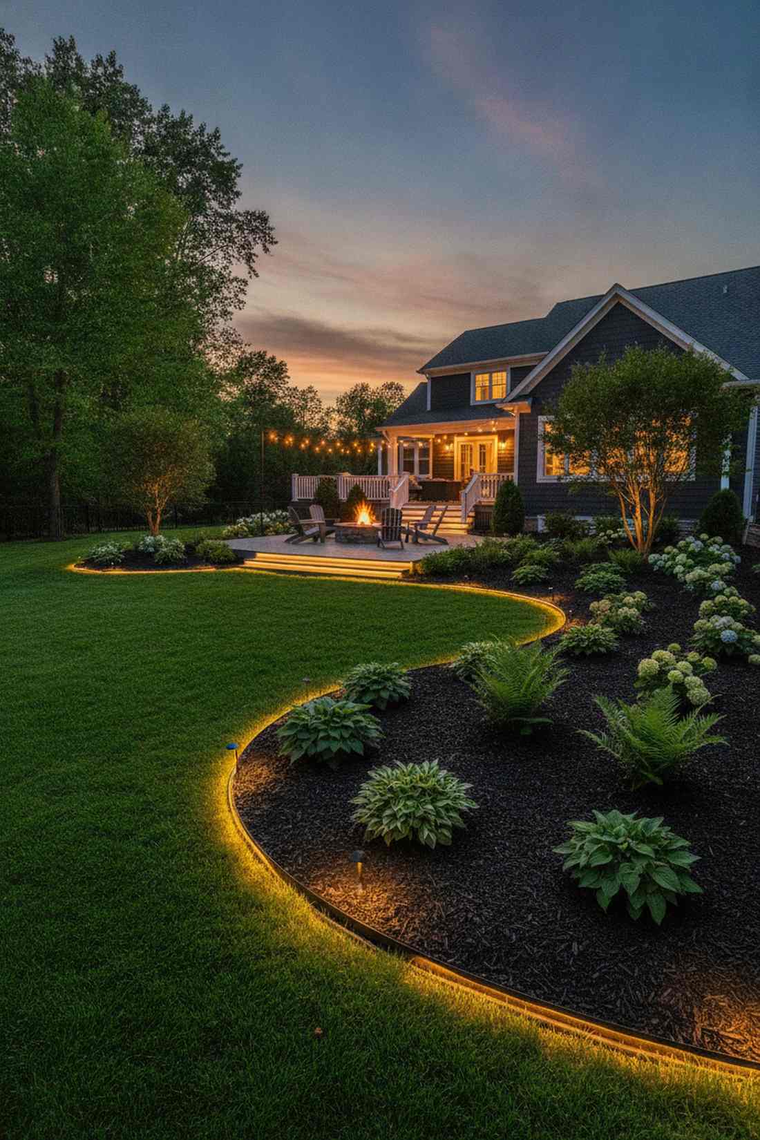 glowing garden border edging