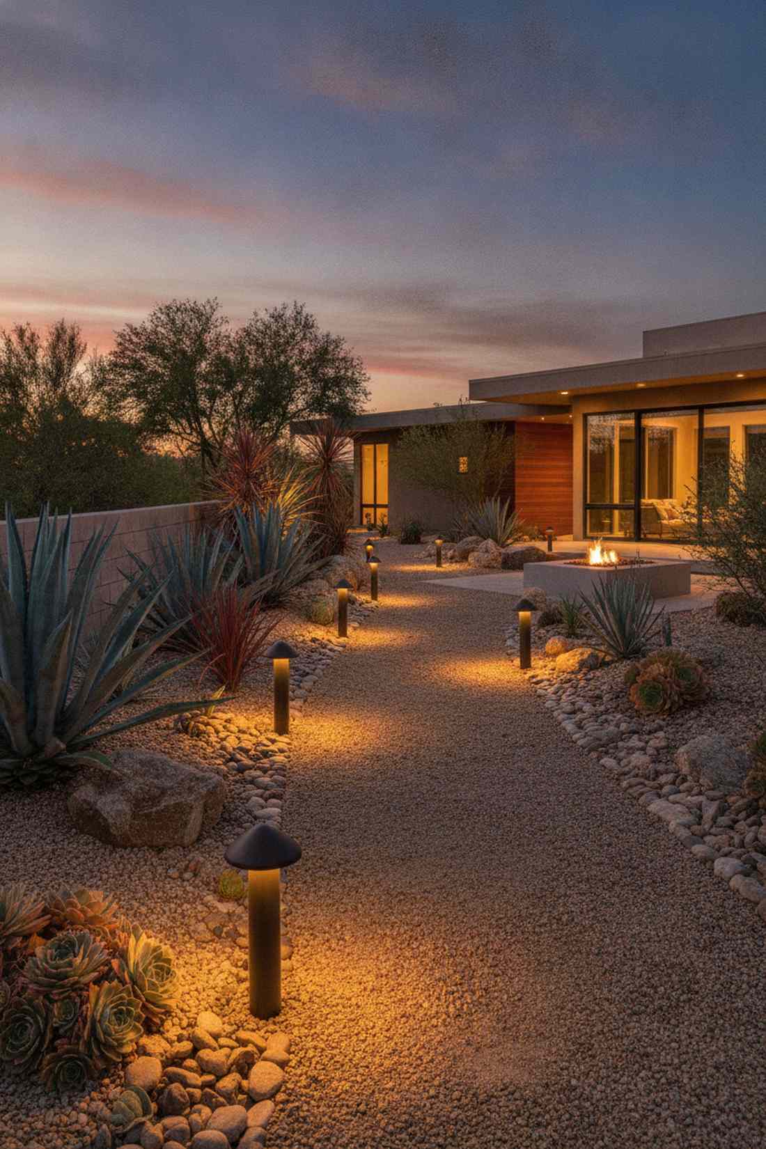 gravel bed bollard lighting