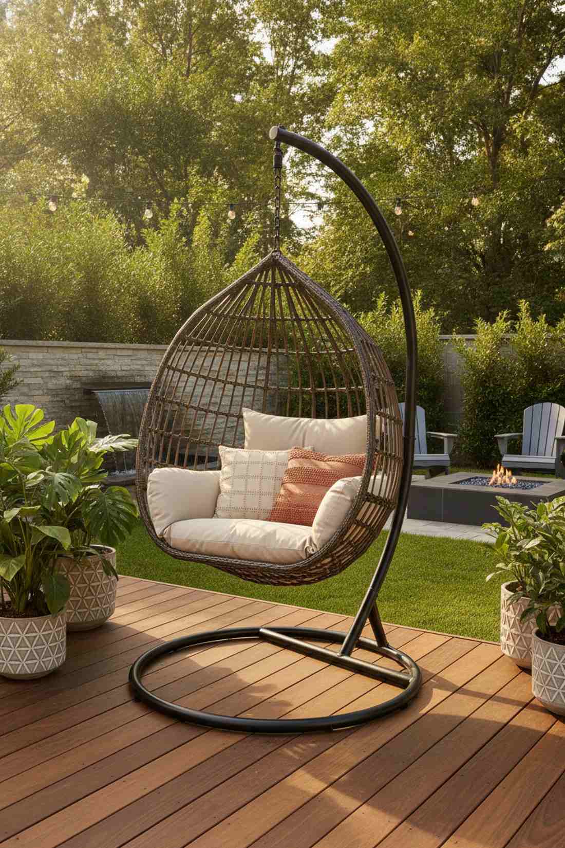 hanging egg chair statement piece