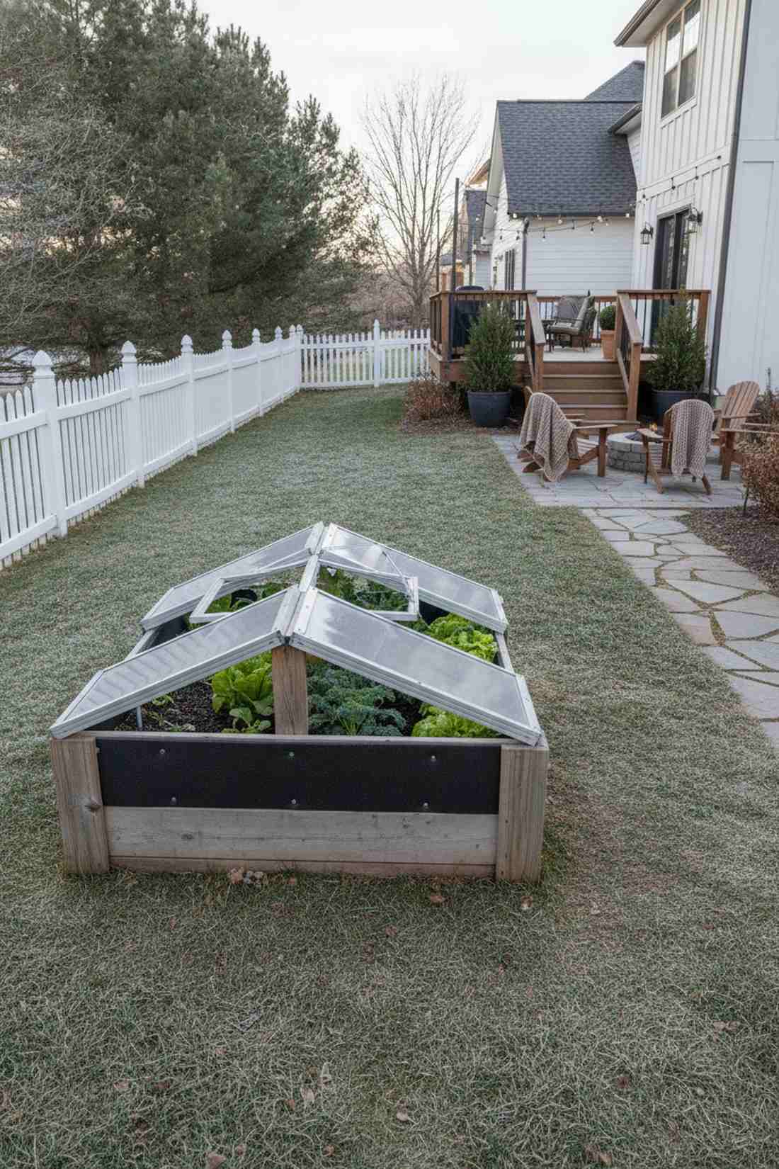 insulated winter bed with cold frame attachment