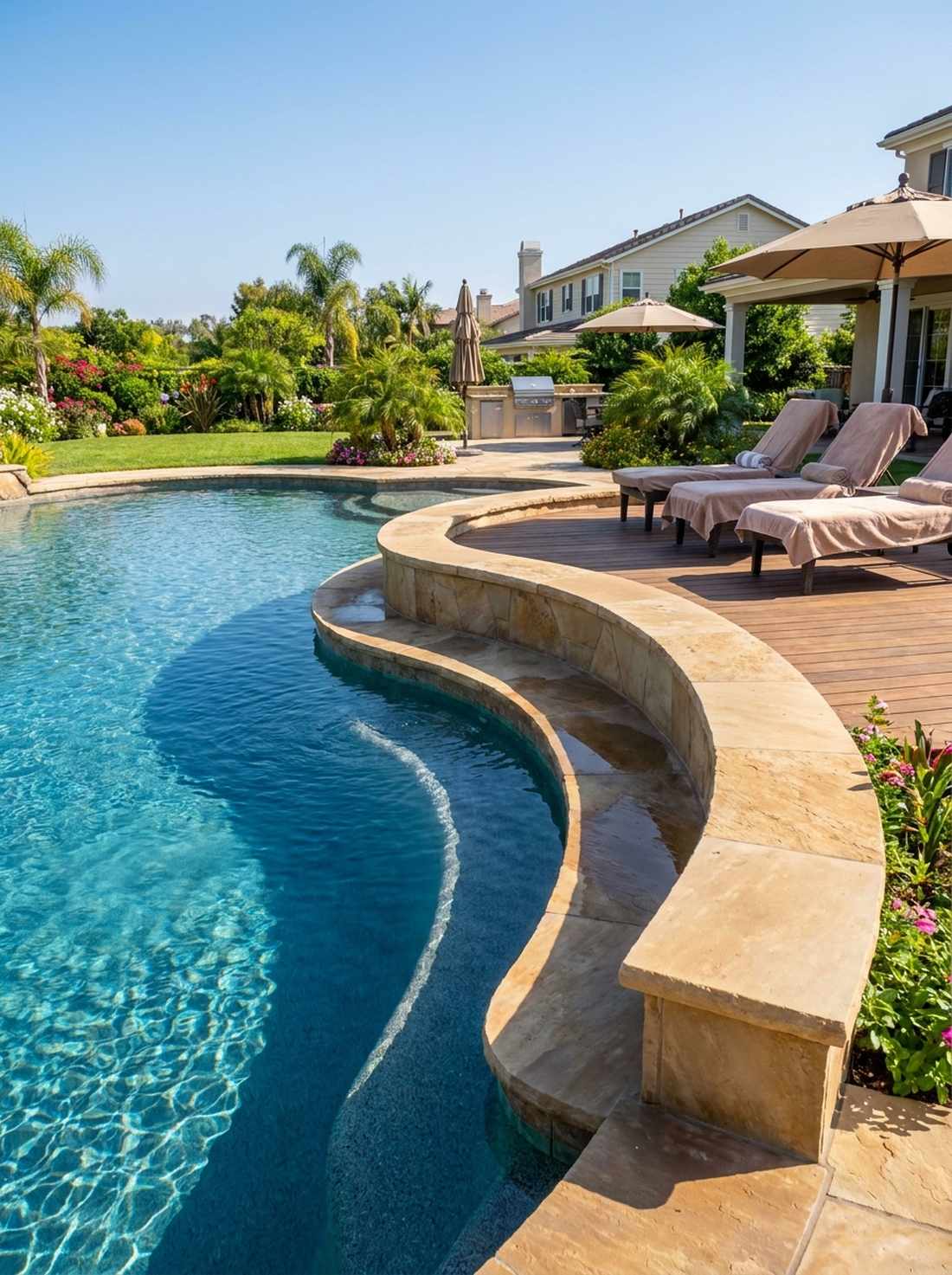 kidney shaped pool bench