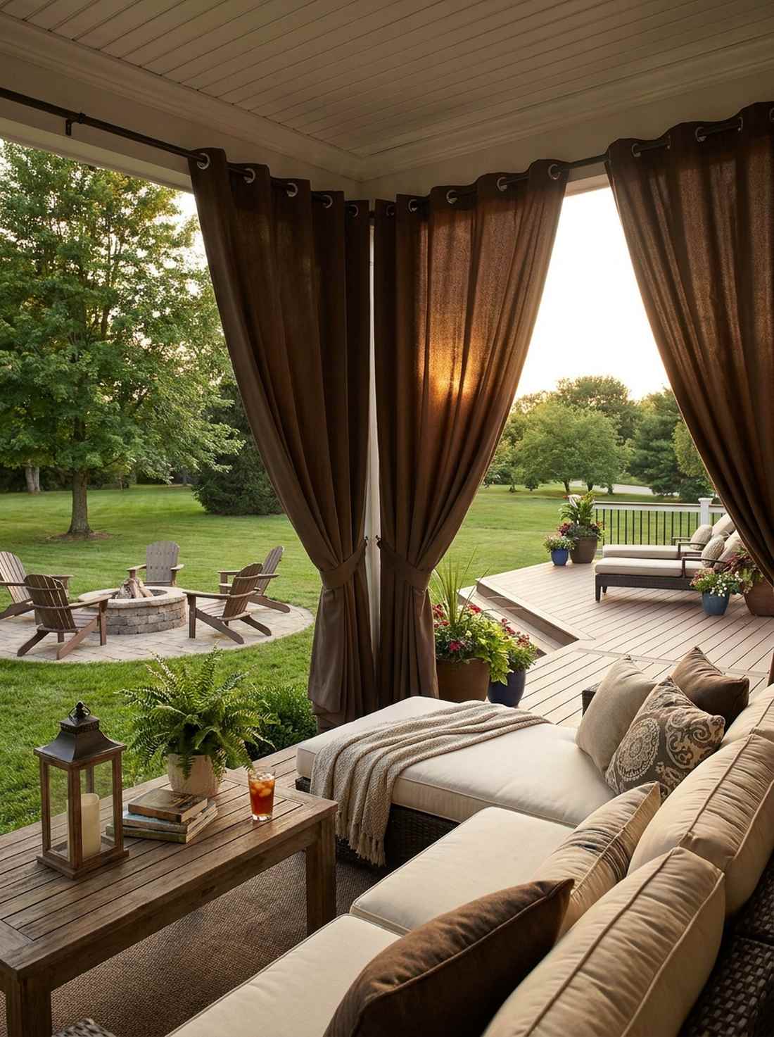 mocha brown outdoor drapery