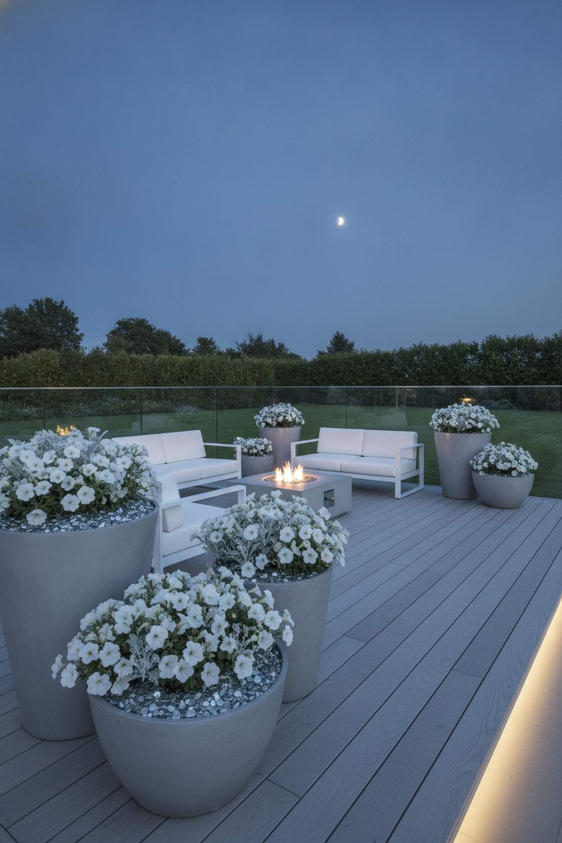 monochromatic white garden