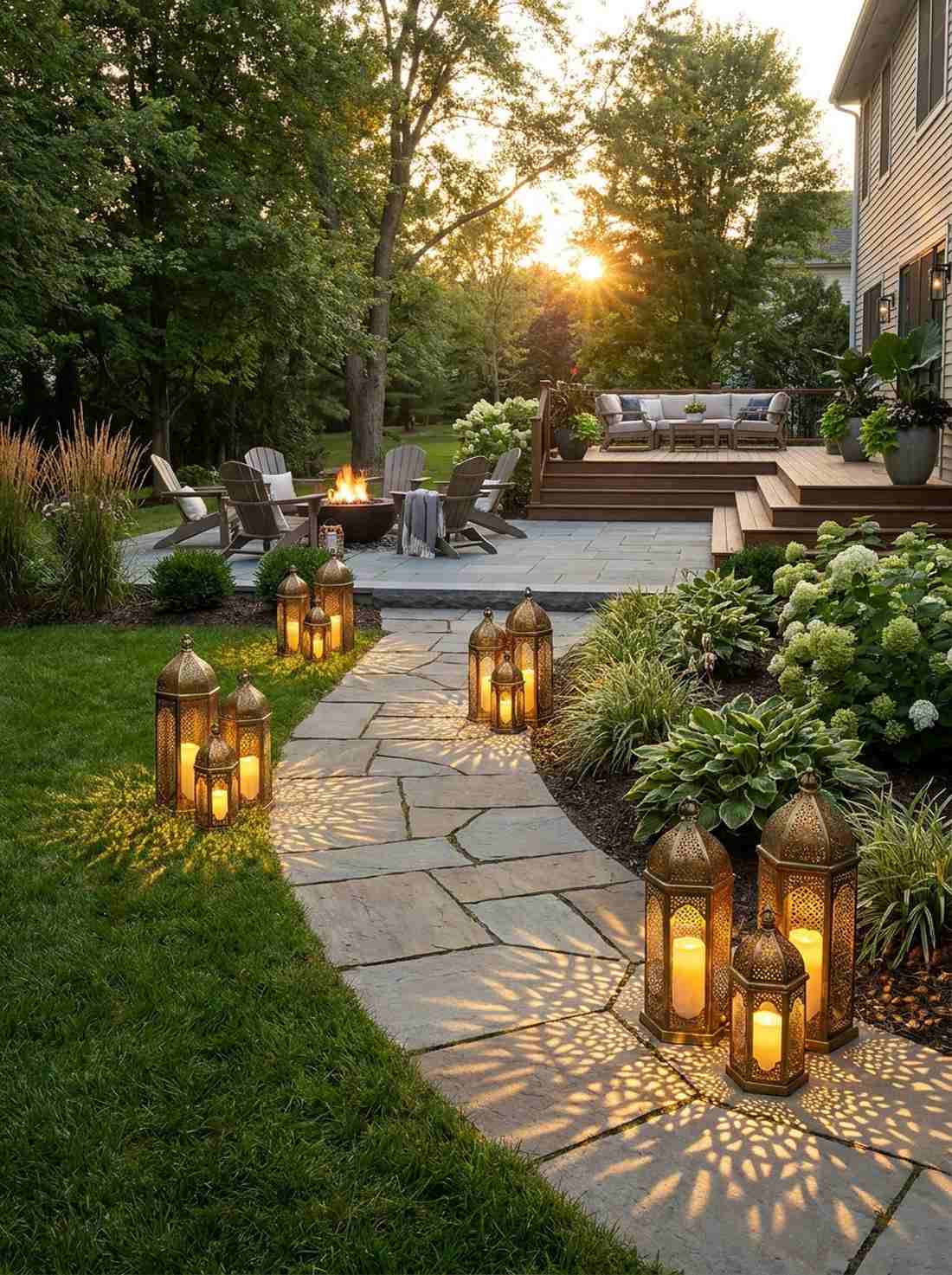 moroccan lantern pathway