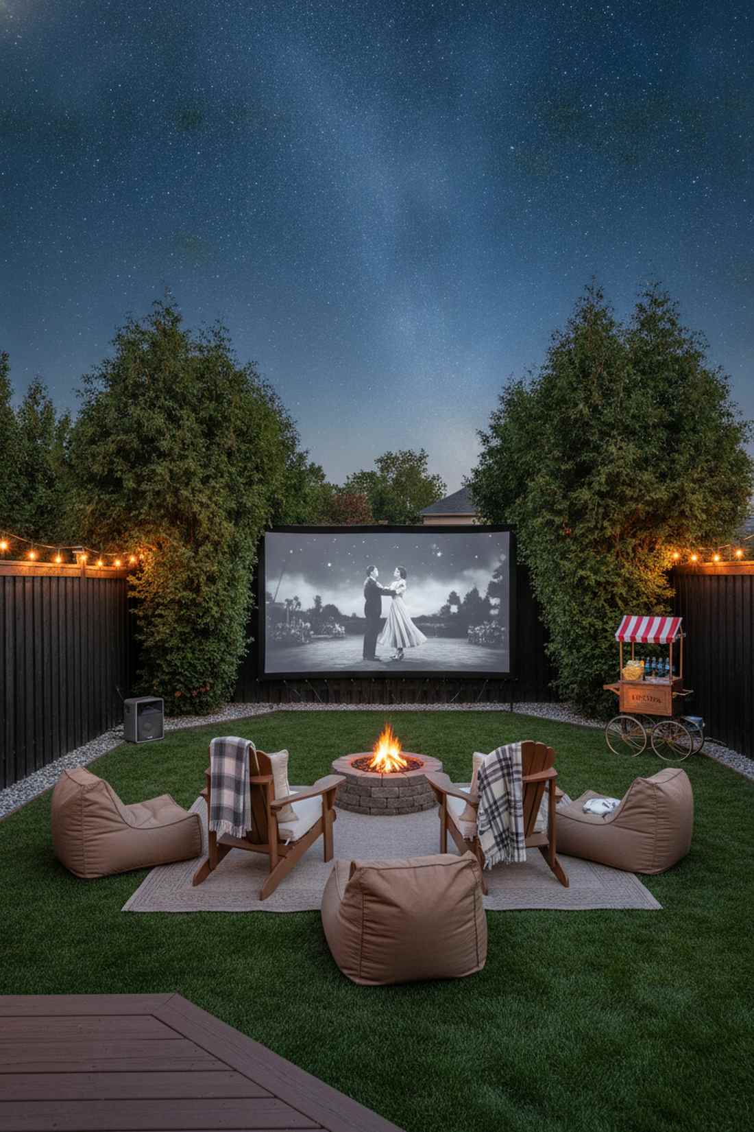 outdoor movie screening zone