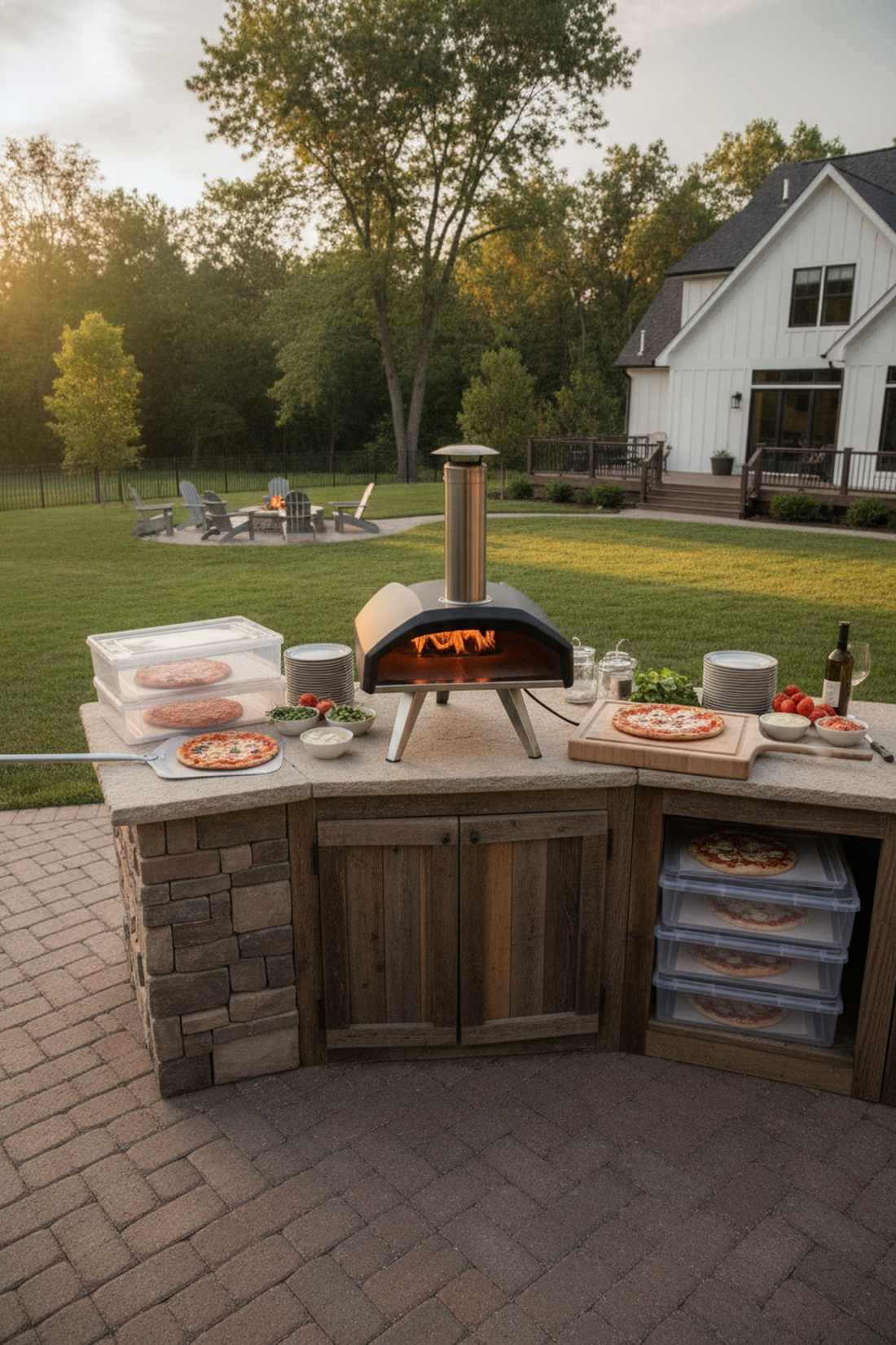 outdoor pizza oven station