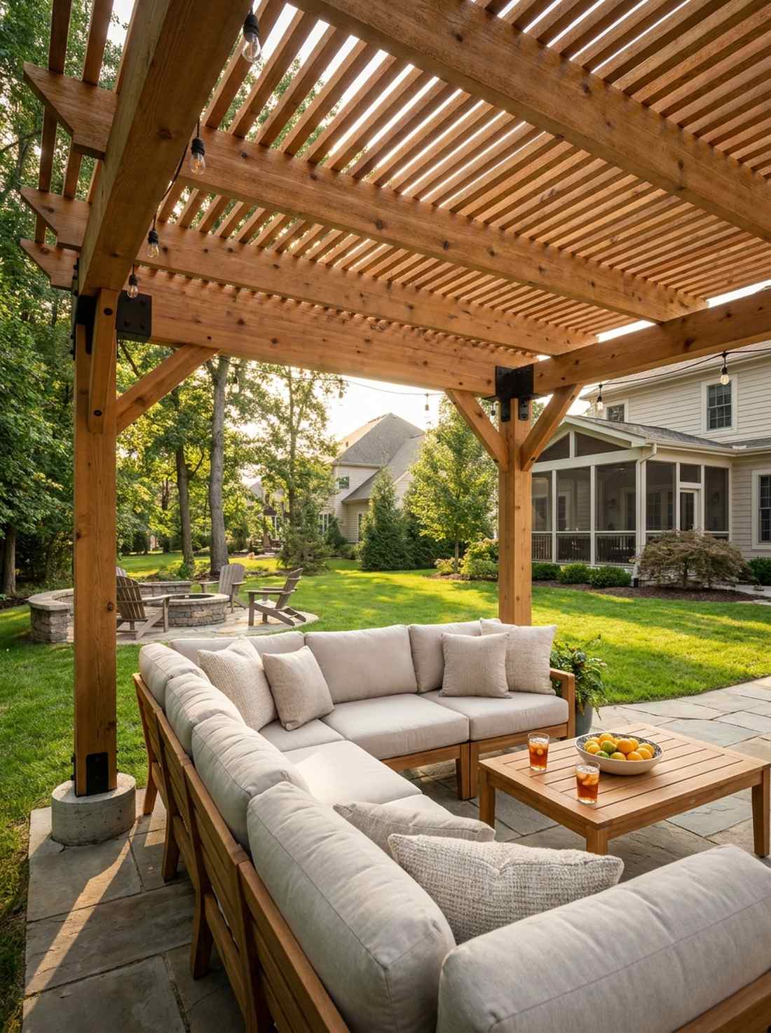 pergola shade lounge zone