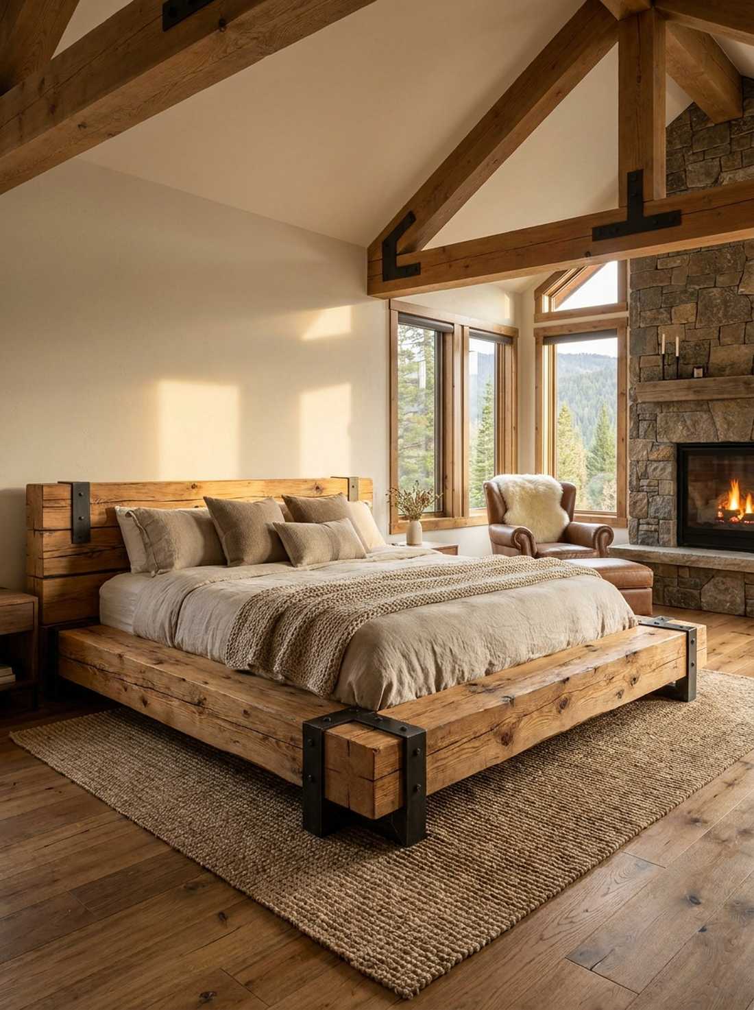 platform bed from reclaimed timbers