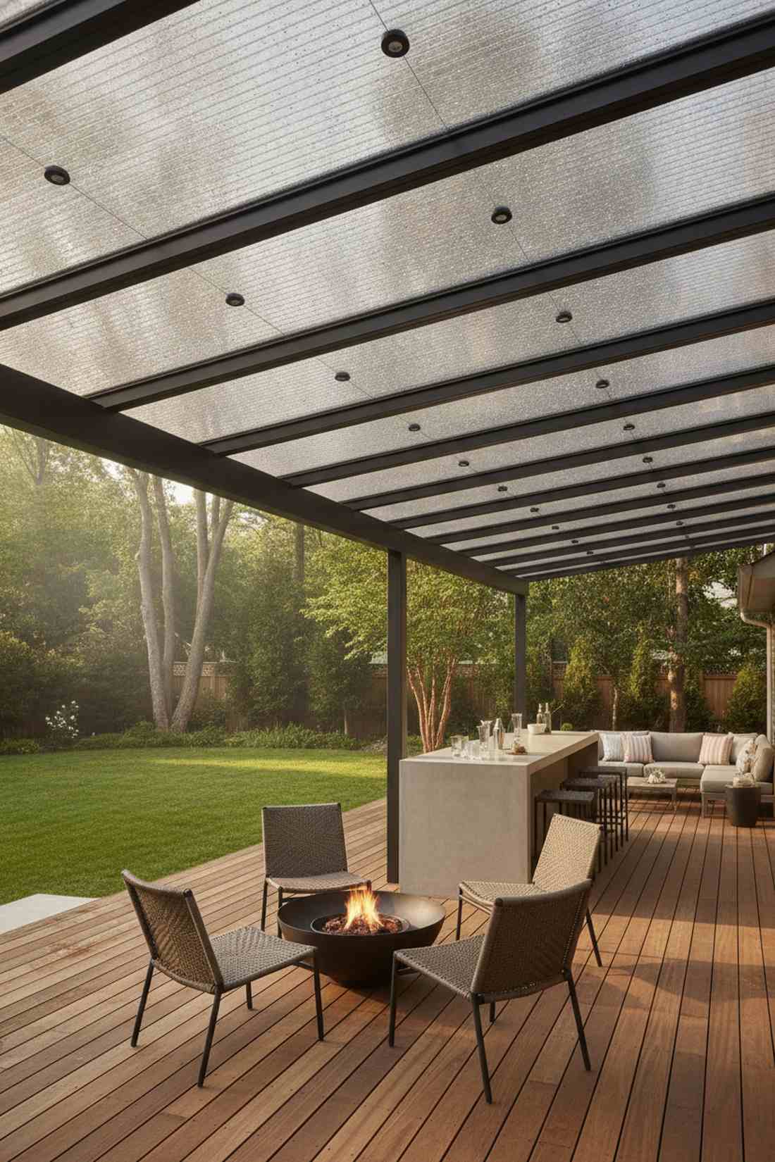 polycarbonate fixed roof panels