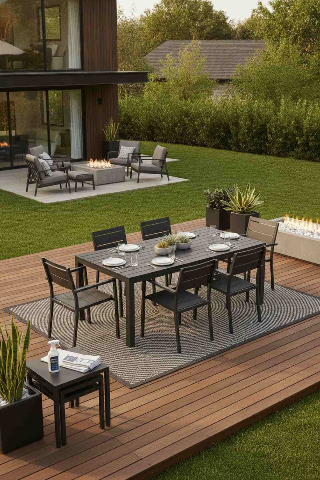 powder coated aluminum dining set