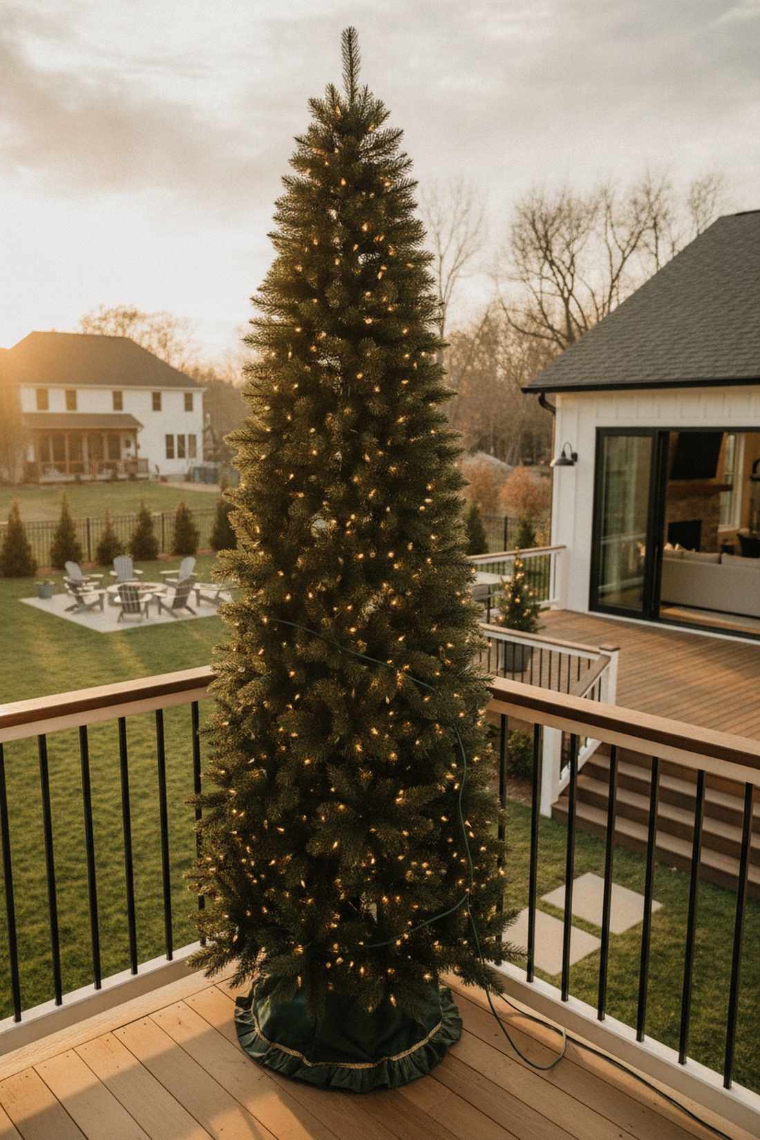 pre lit pencil artificial tree