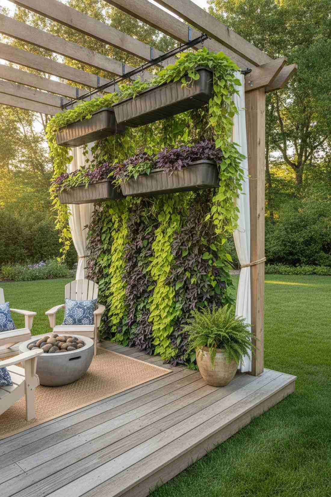 privacy wall plantings