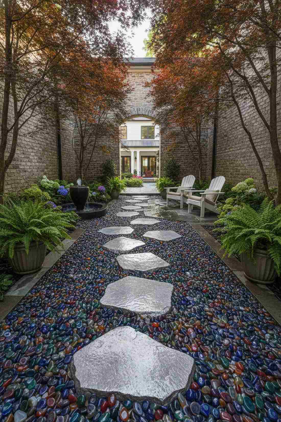 quartzite platforms with agate pebble fill