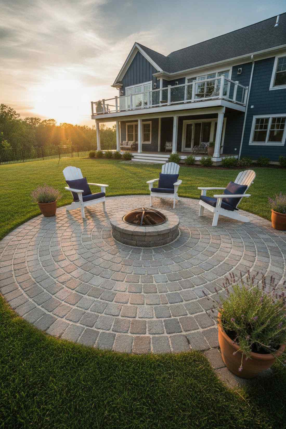 radial paving pattern
