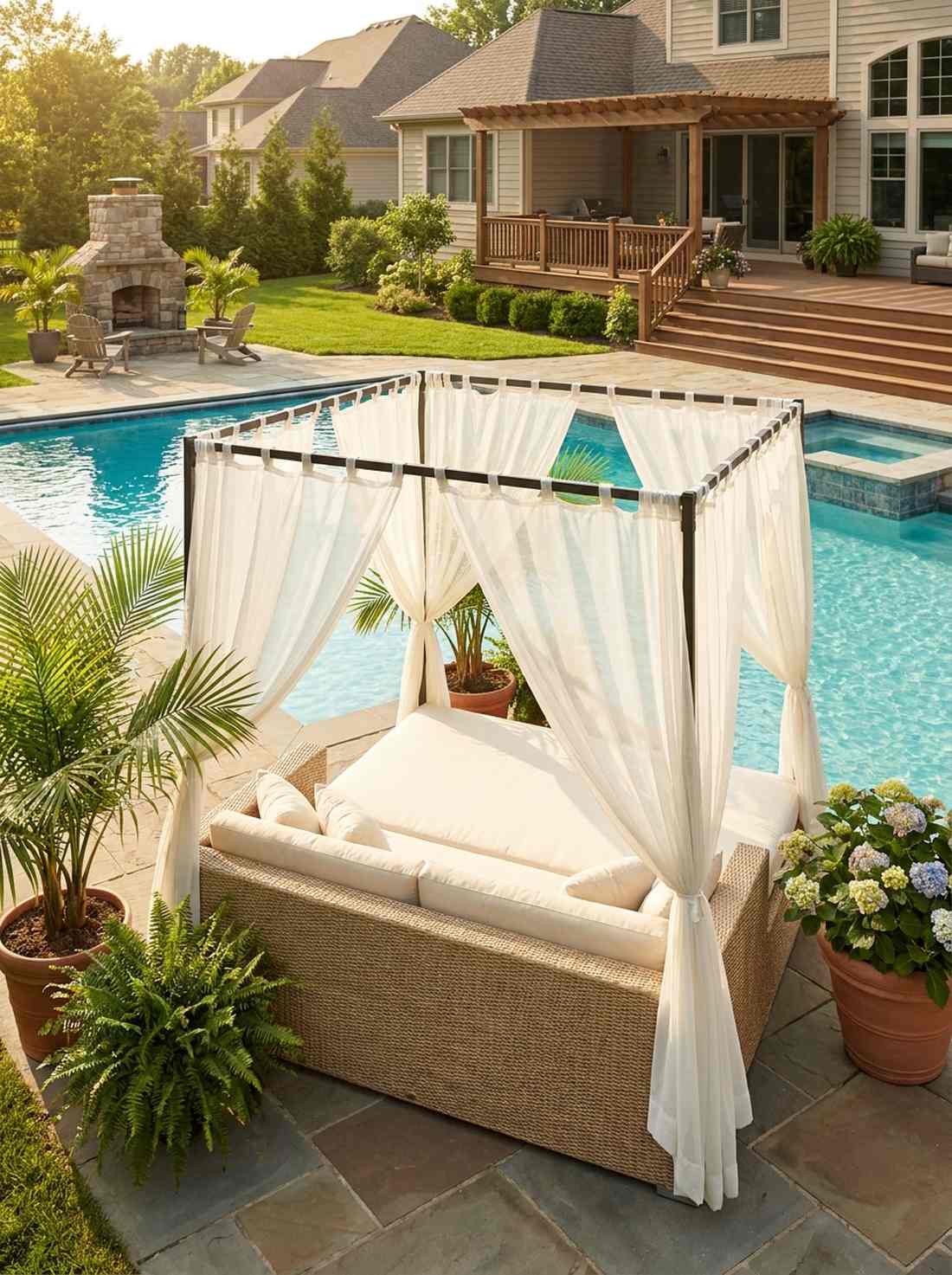 rattan daybed with canopy