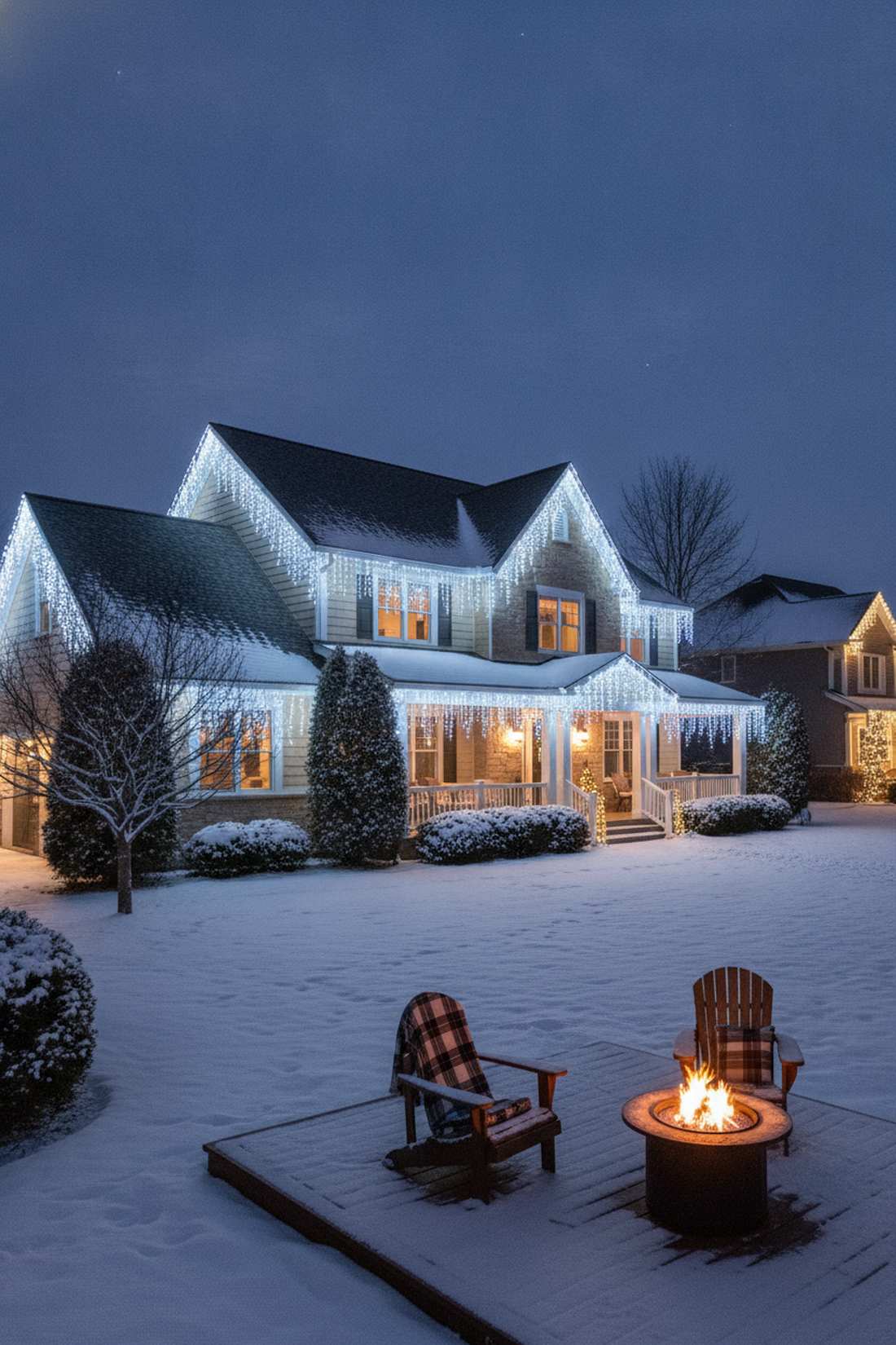 roofline icicle draping