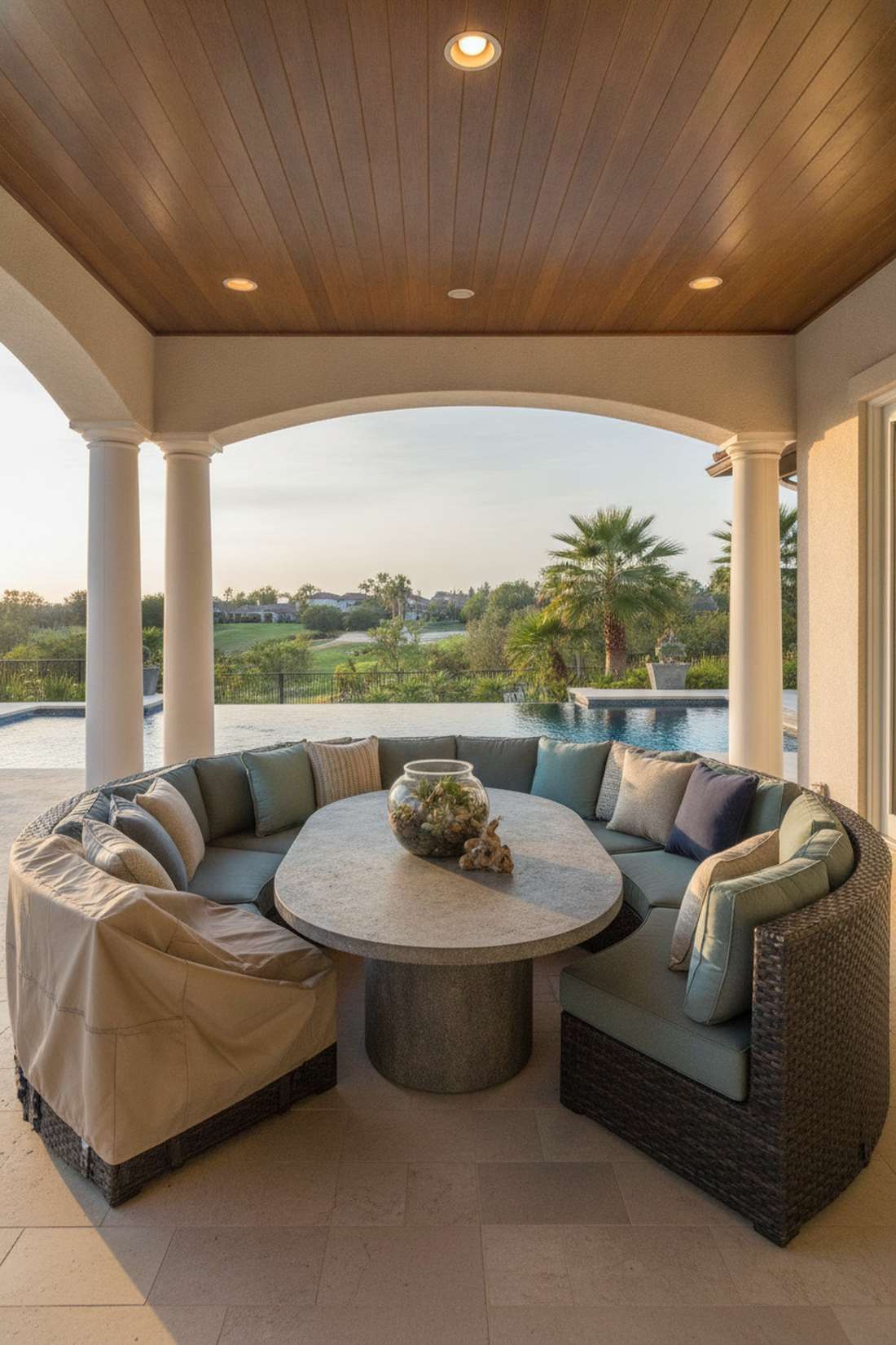 sectional curved seating
