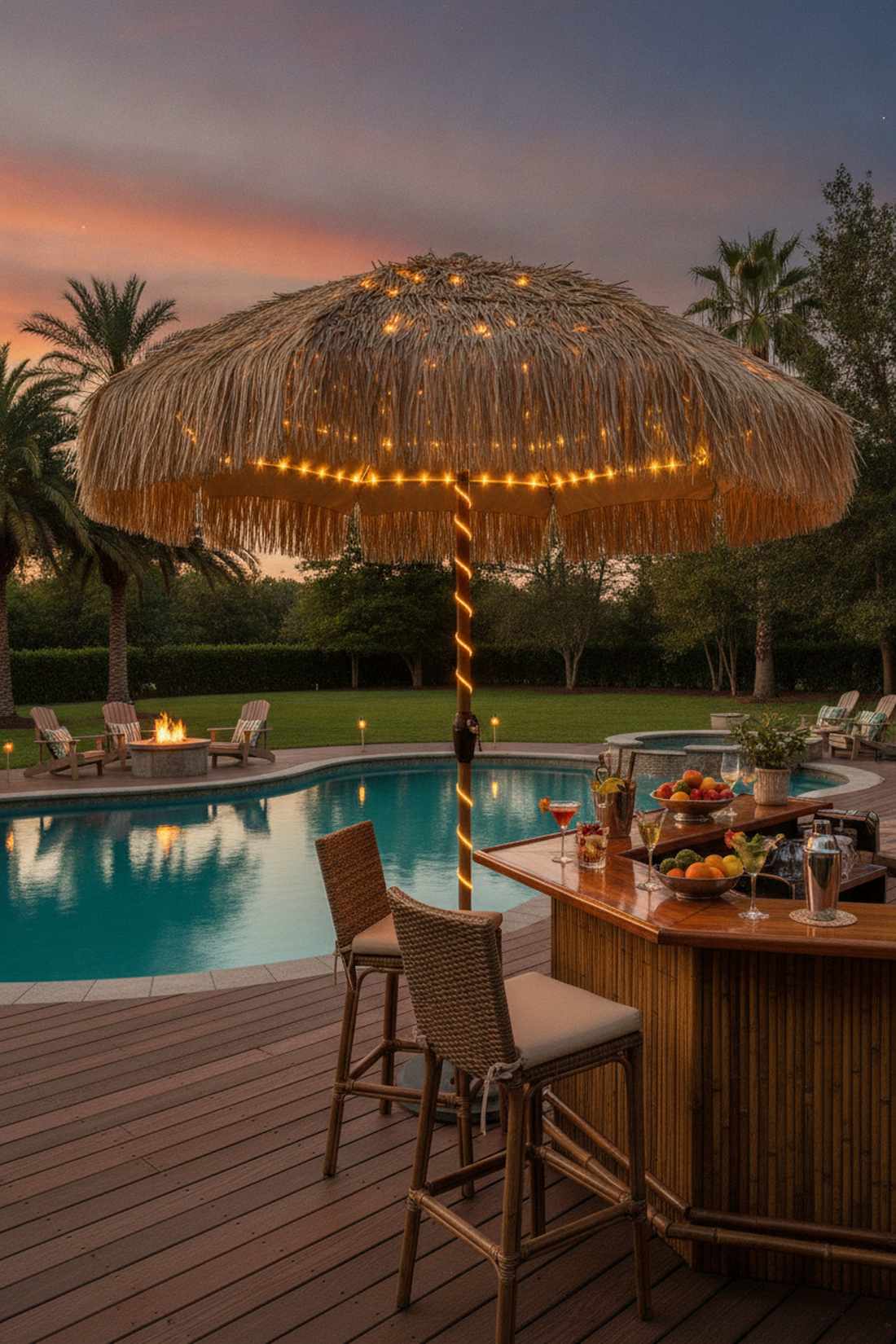 solar tiki umbrella combination