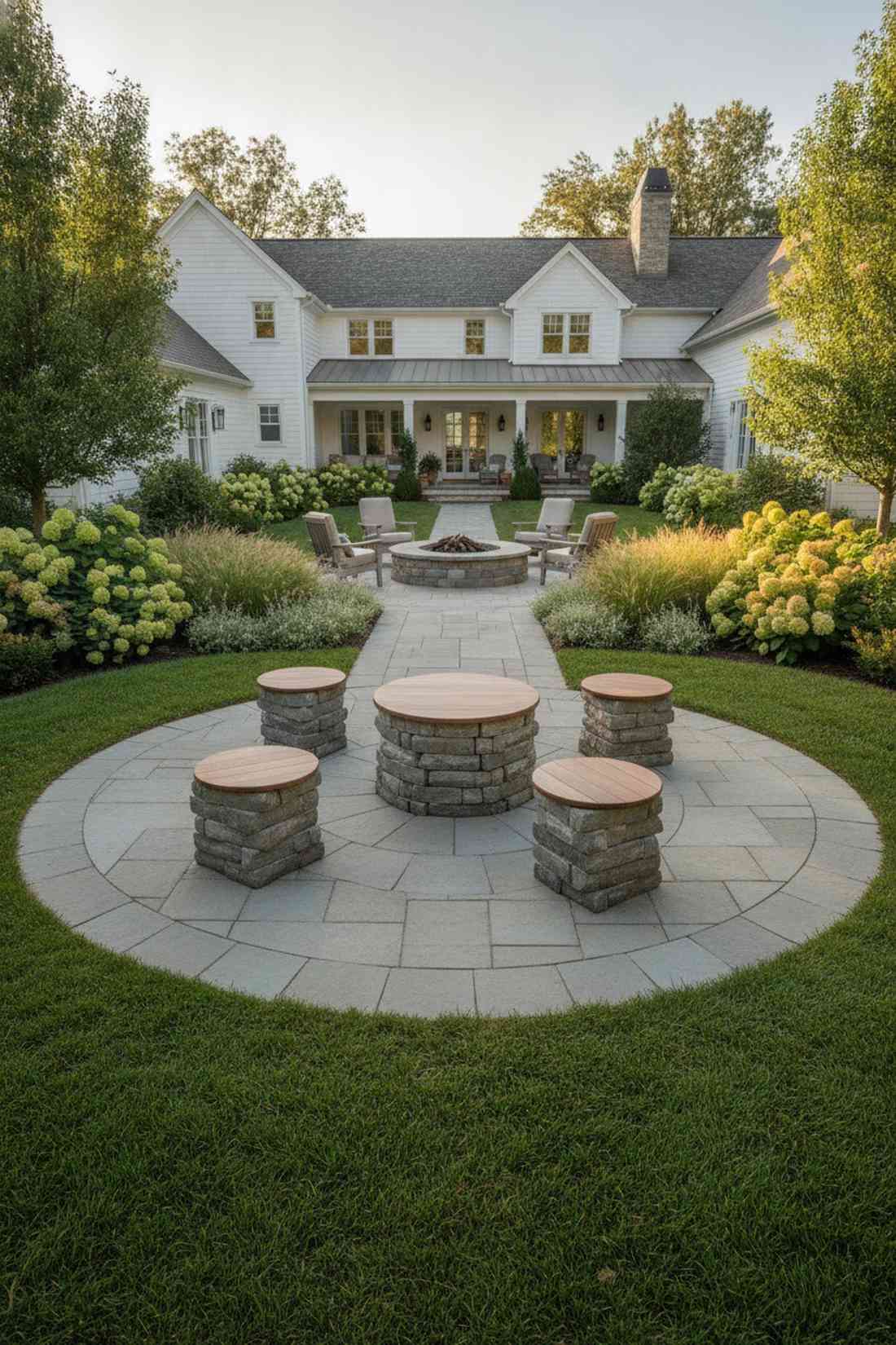 stacked disc circular bench