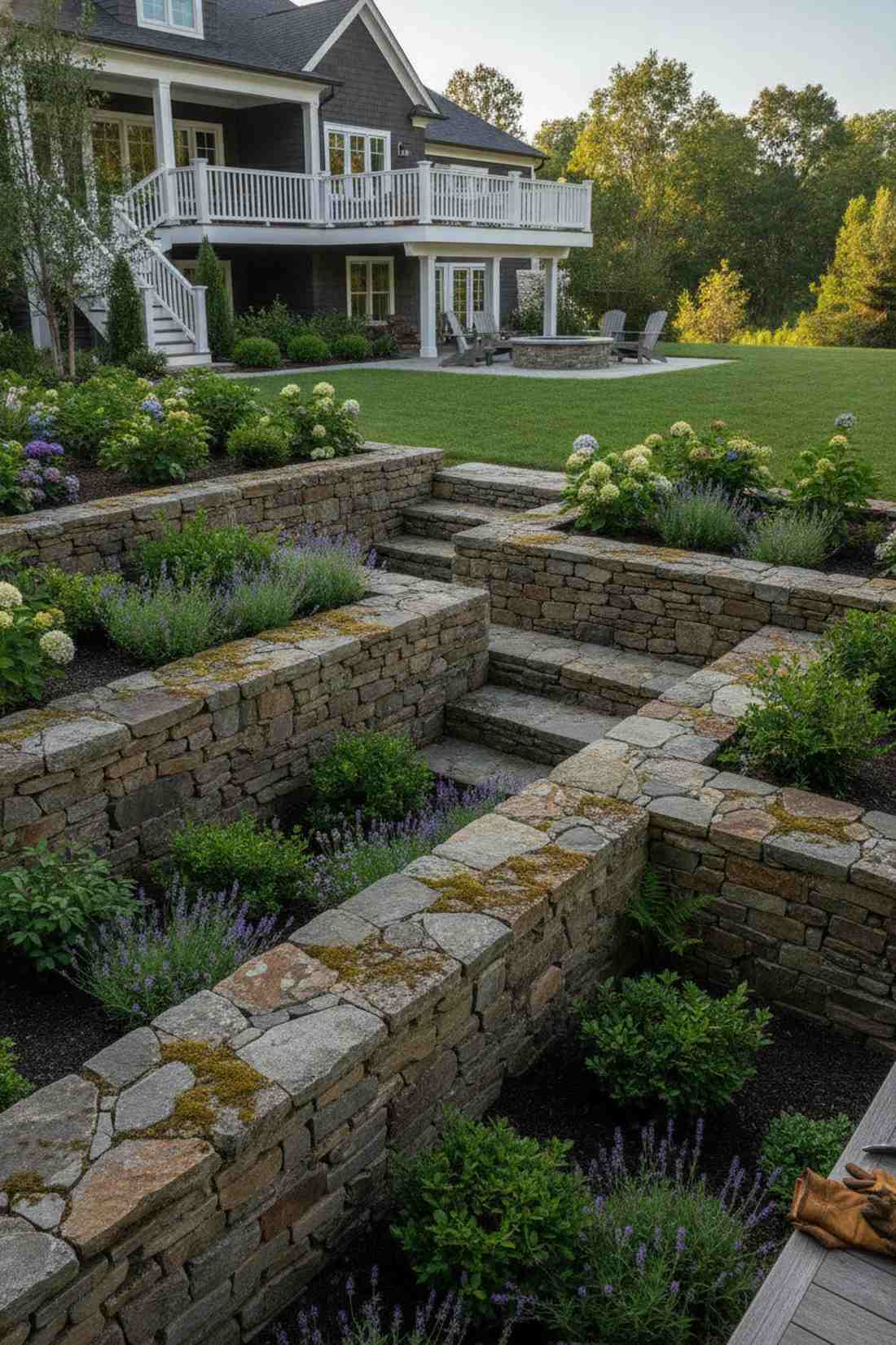 stone armored retaining walls