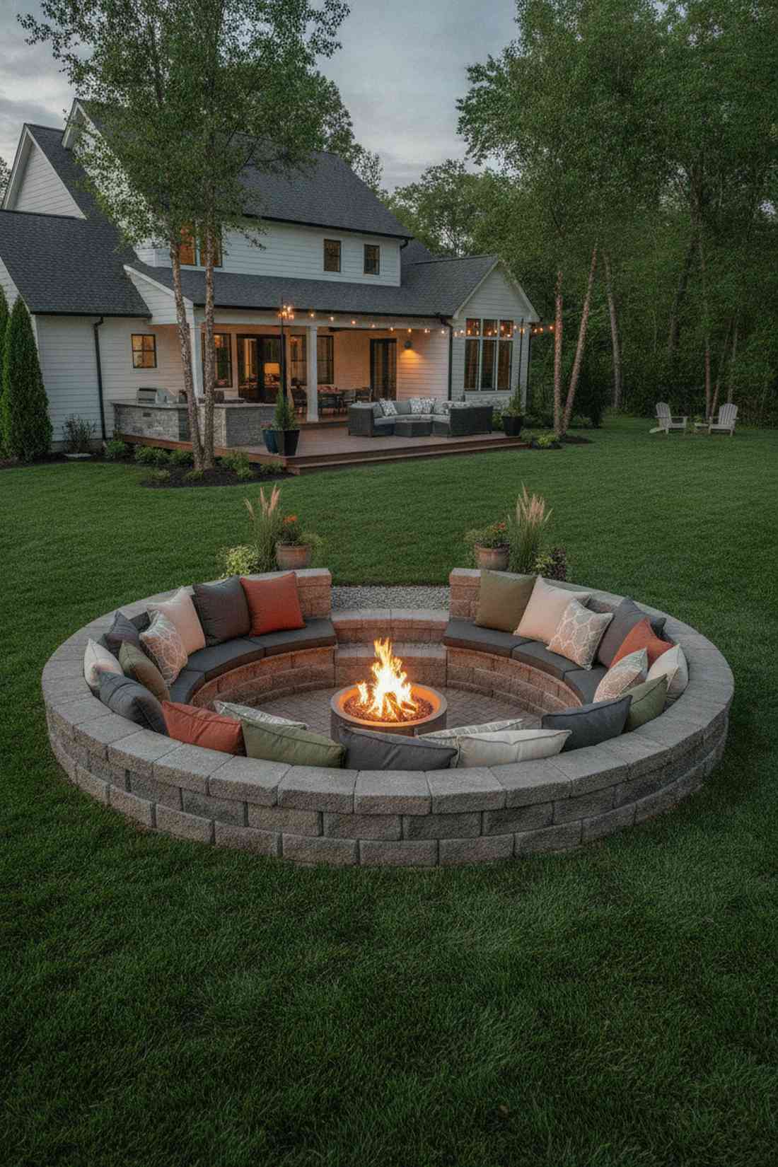 sunken fire pit lounge