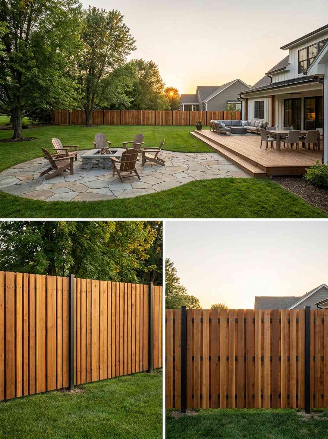 vertical slat fence with steel posts