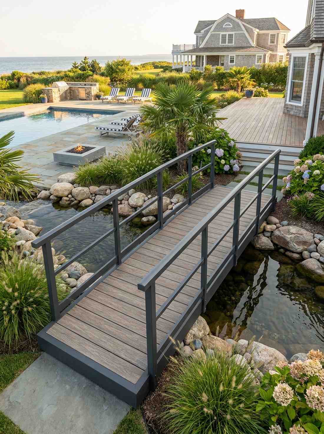 aluminum frame bridge with composite decking