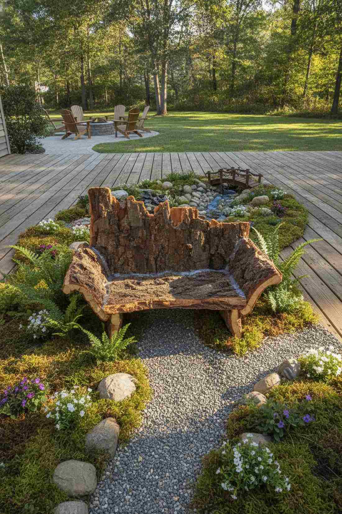 bark slab loveseat
