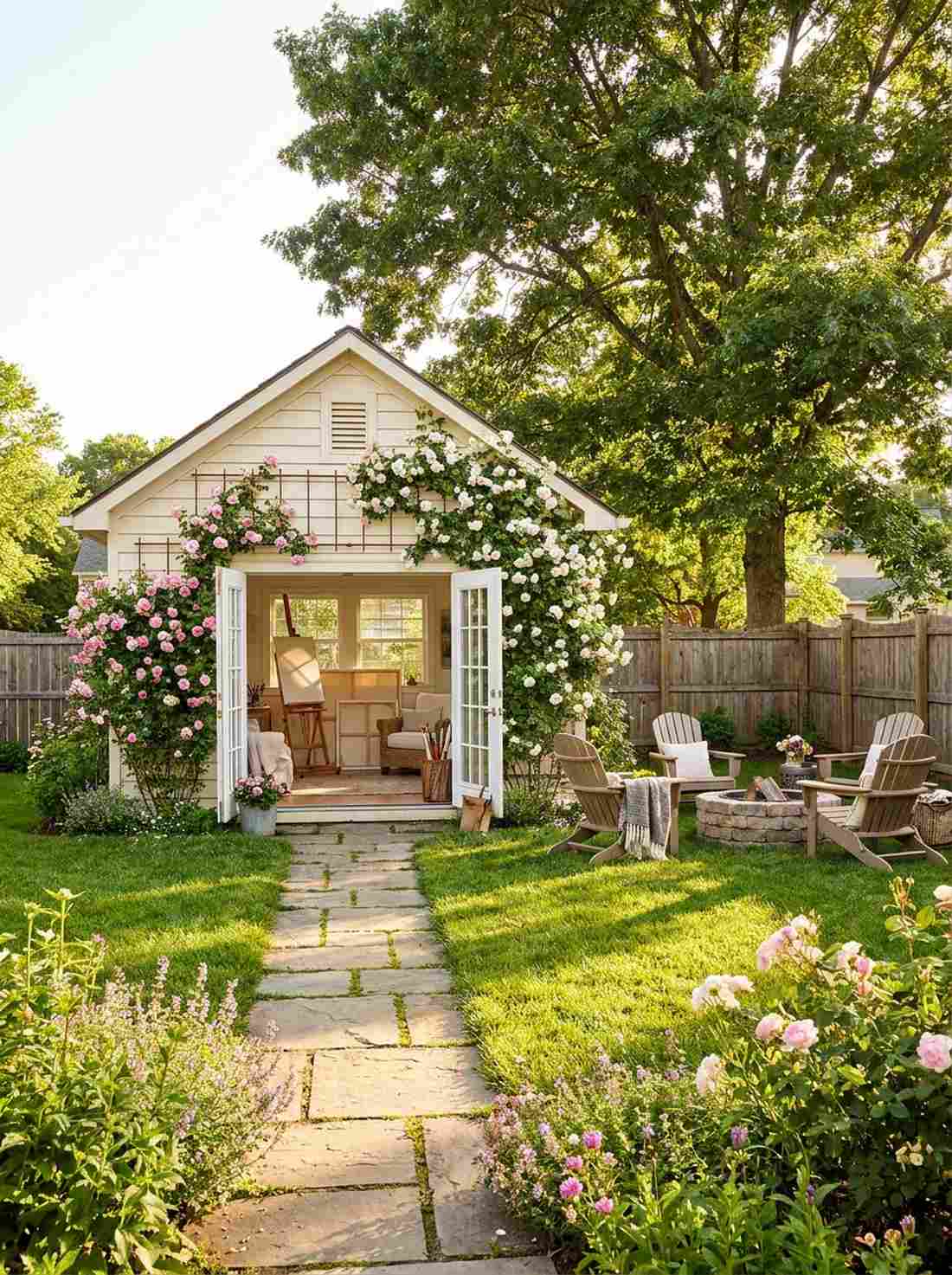 climbing rose covered retreat