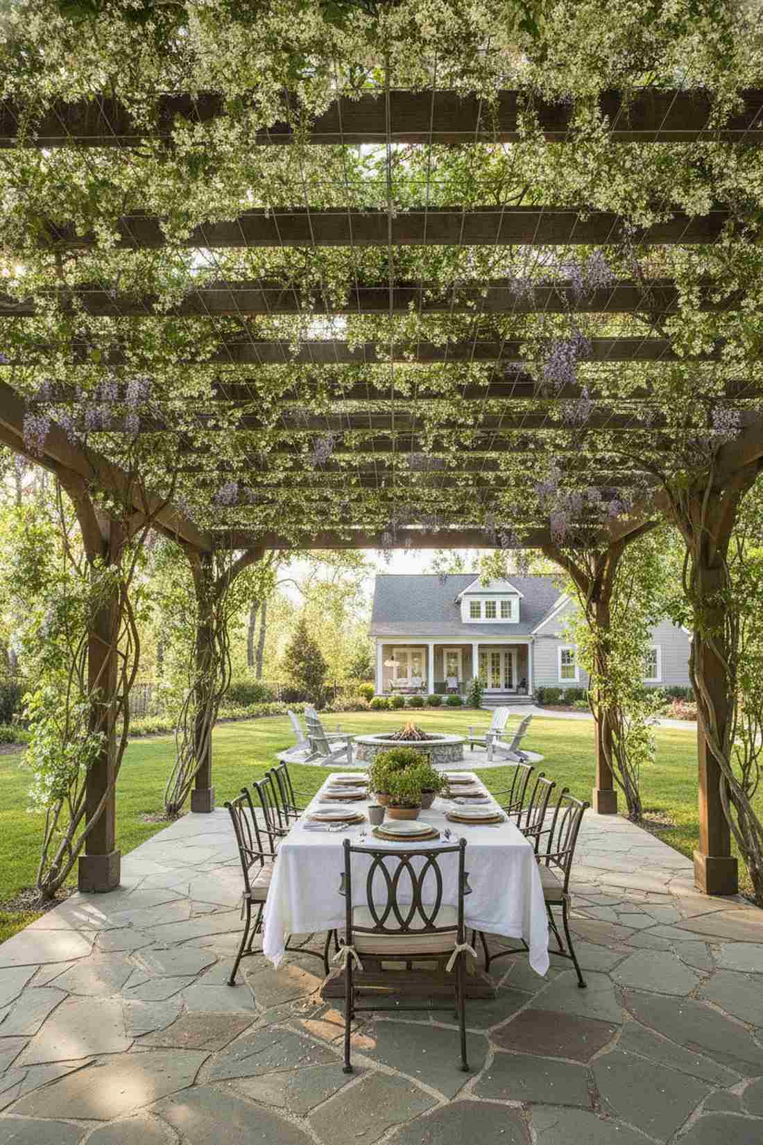 climbing vine pergola roofs