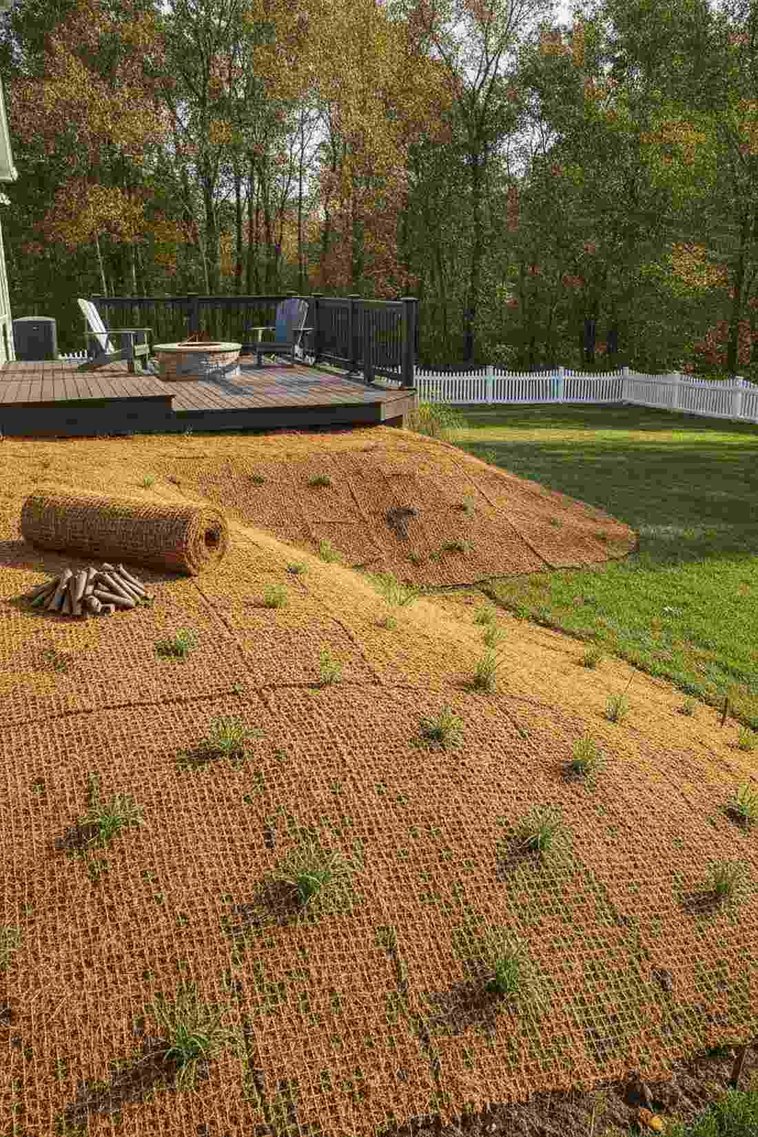 coir mat wrapped berms