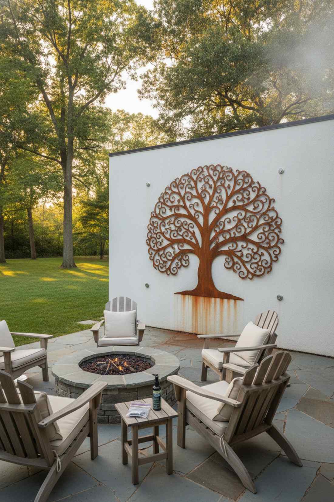 corten steel nature silhouette