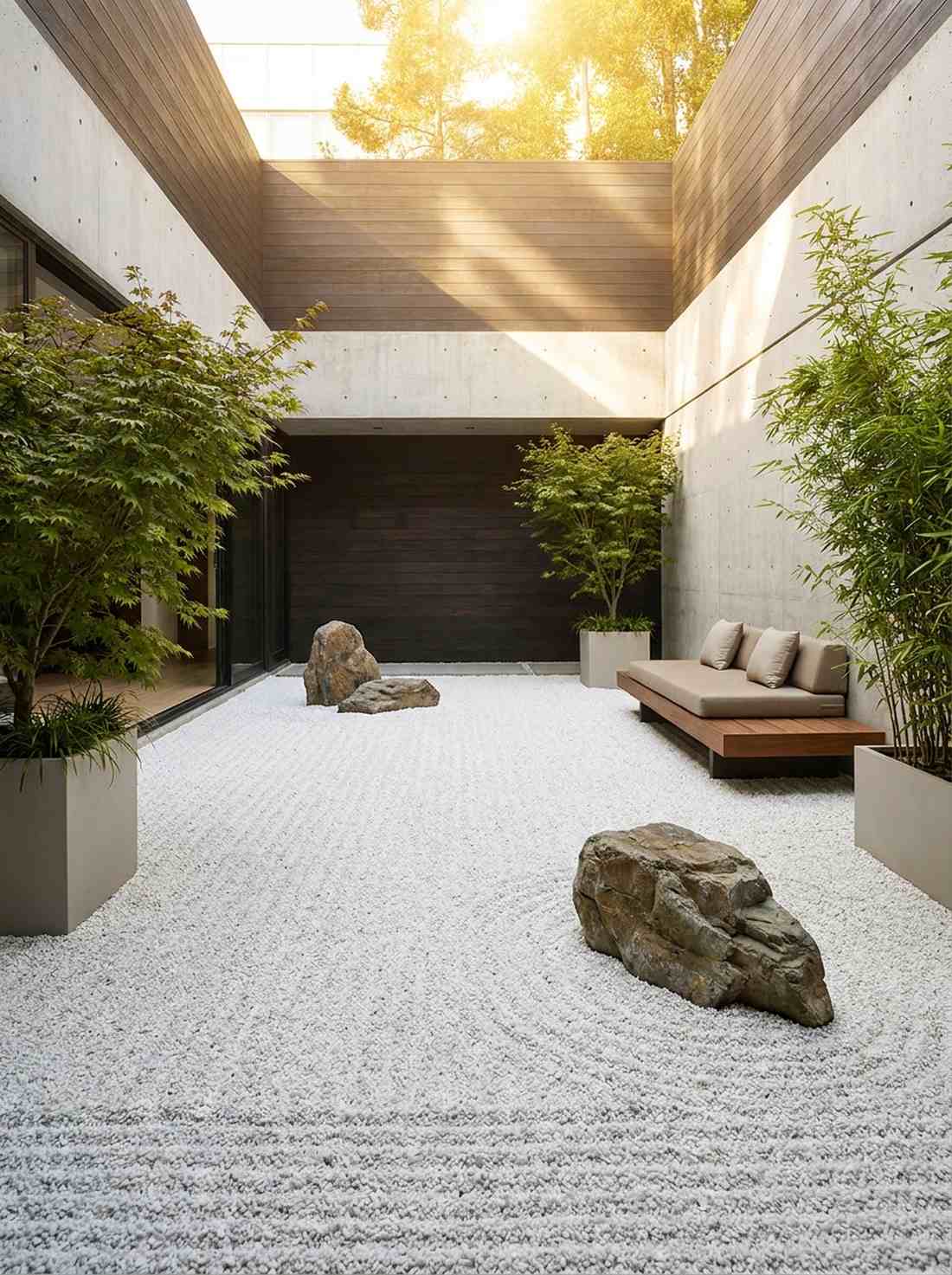 courtyard gravel field