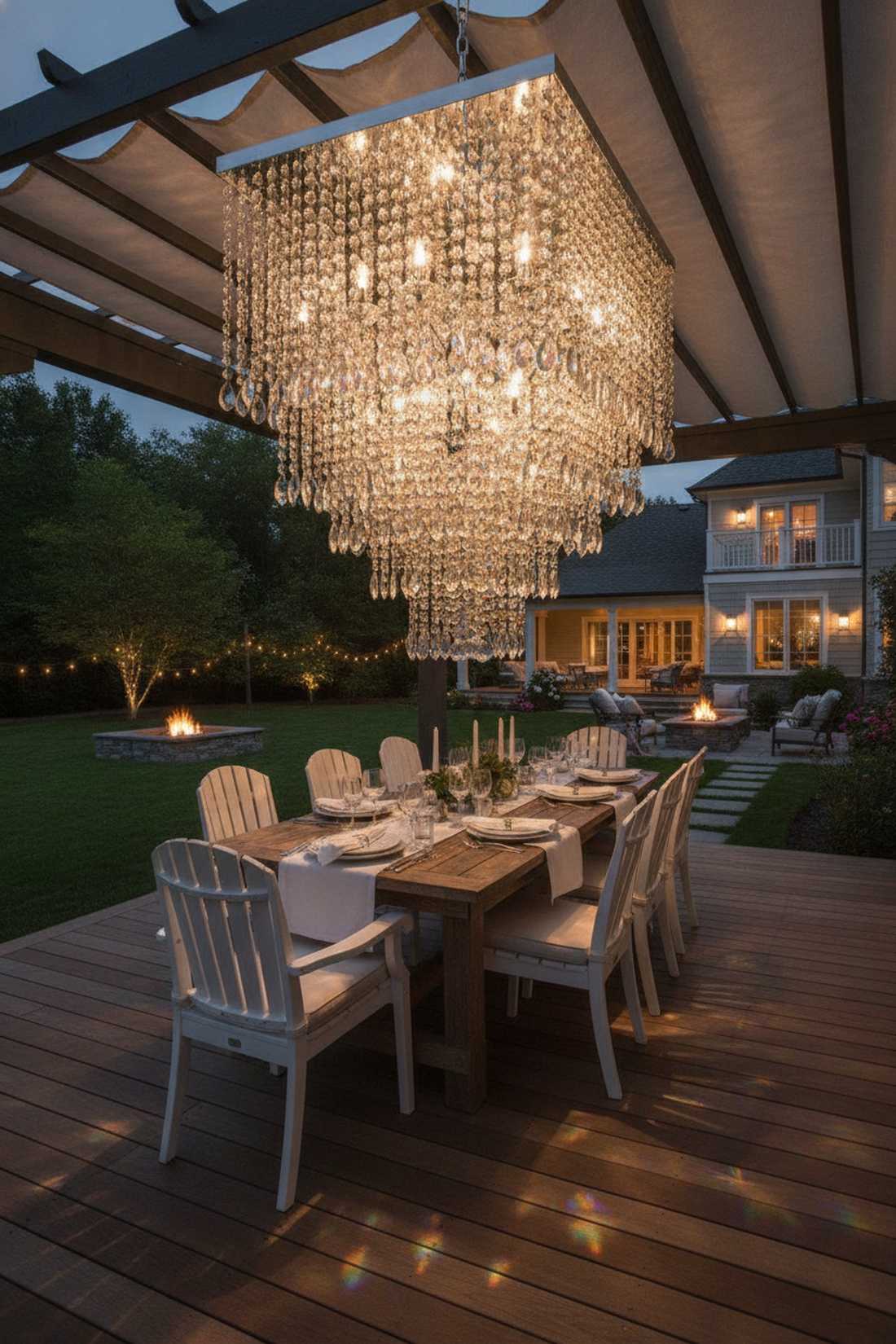 crystal pendant chandelier outdoor