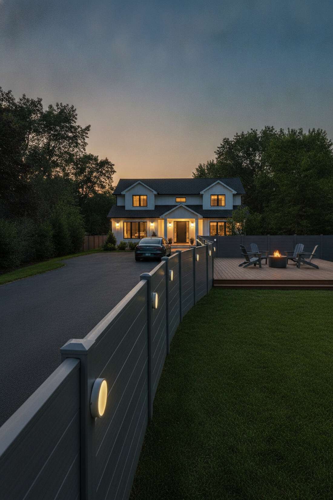 embedded fence panel lights