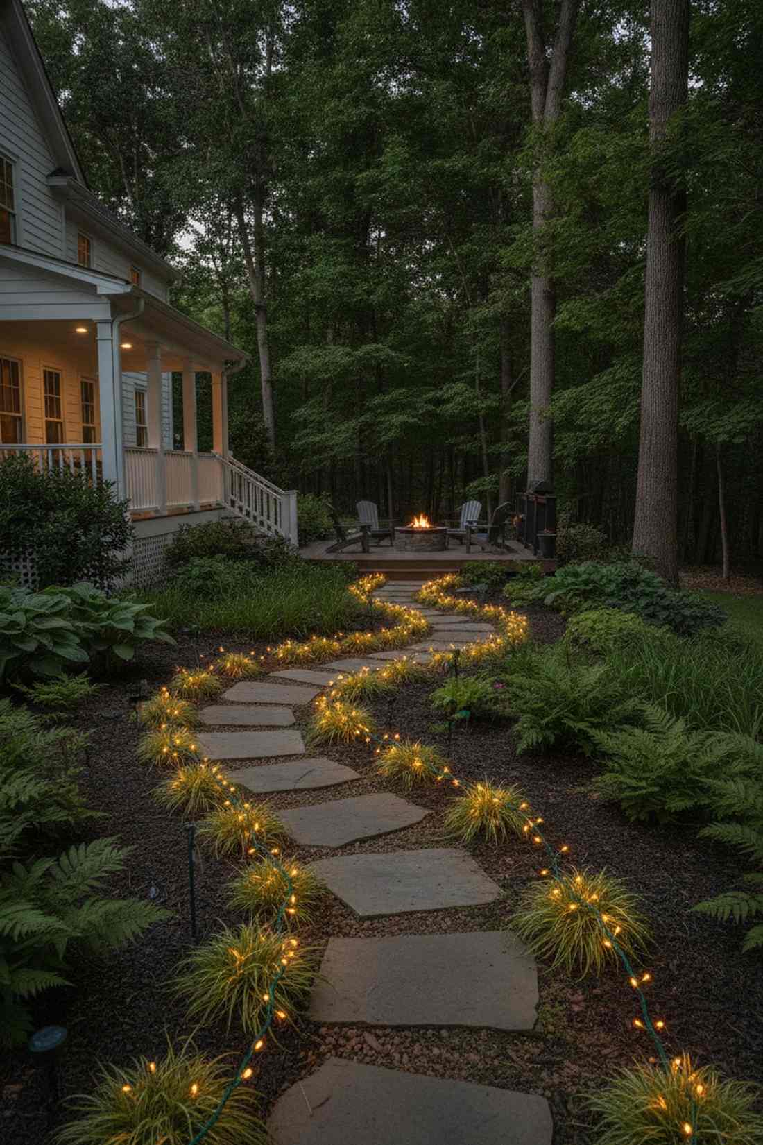 fairy lights pathway borders