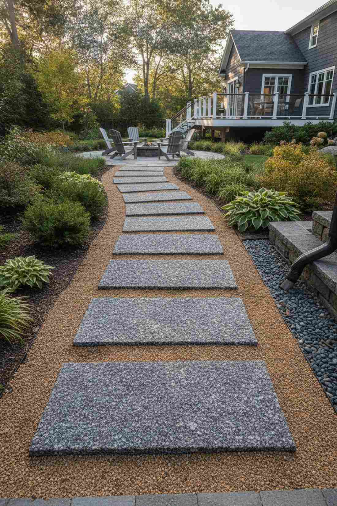 flamed granite stepping pads