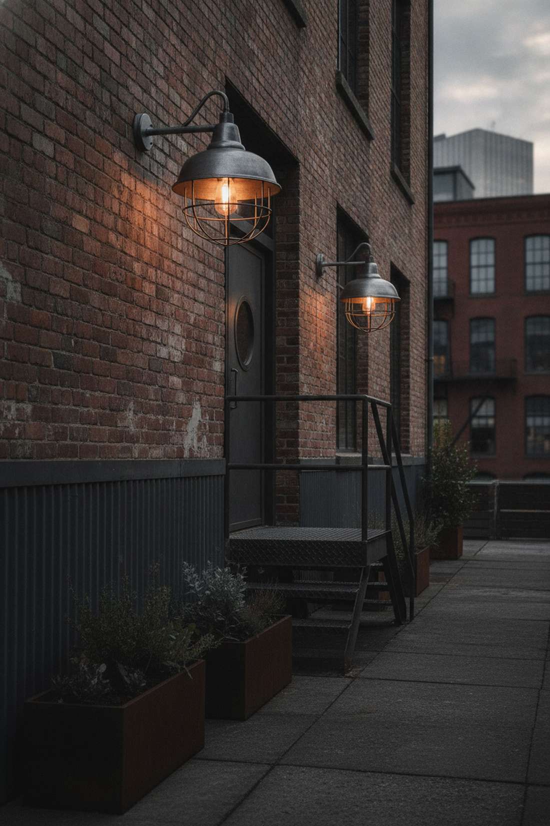 gunmetal and pewter industrial fixtures