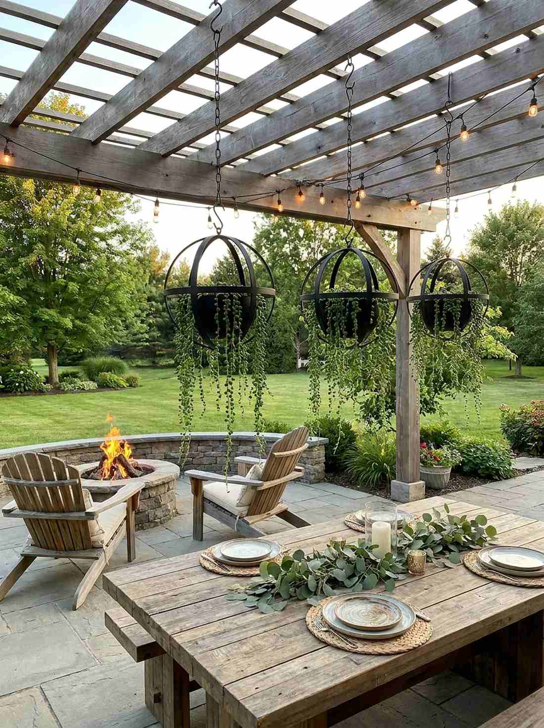 hanging orb planters with string of pearls