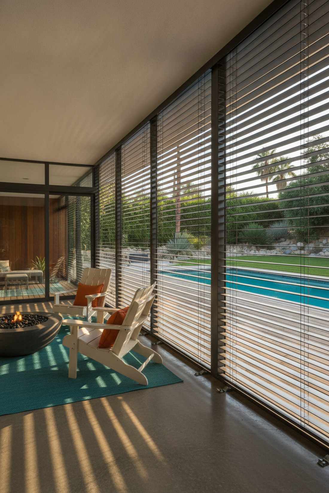 horizontal slat blinds for adjustable light