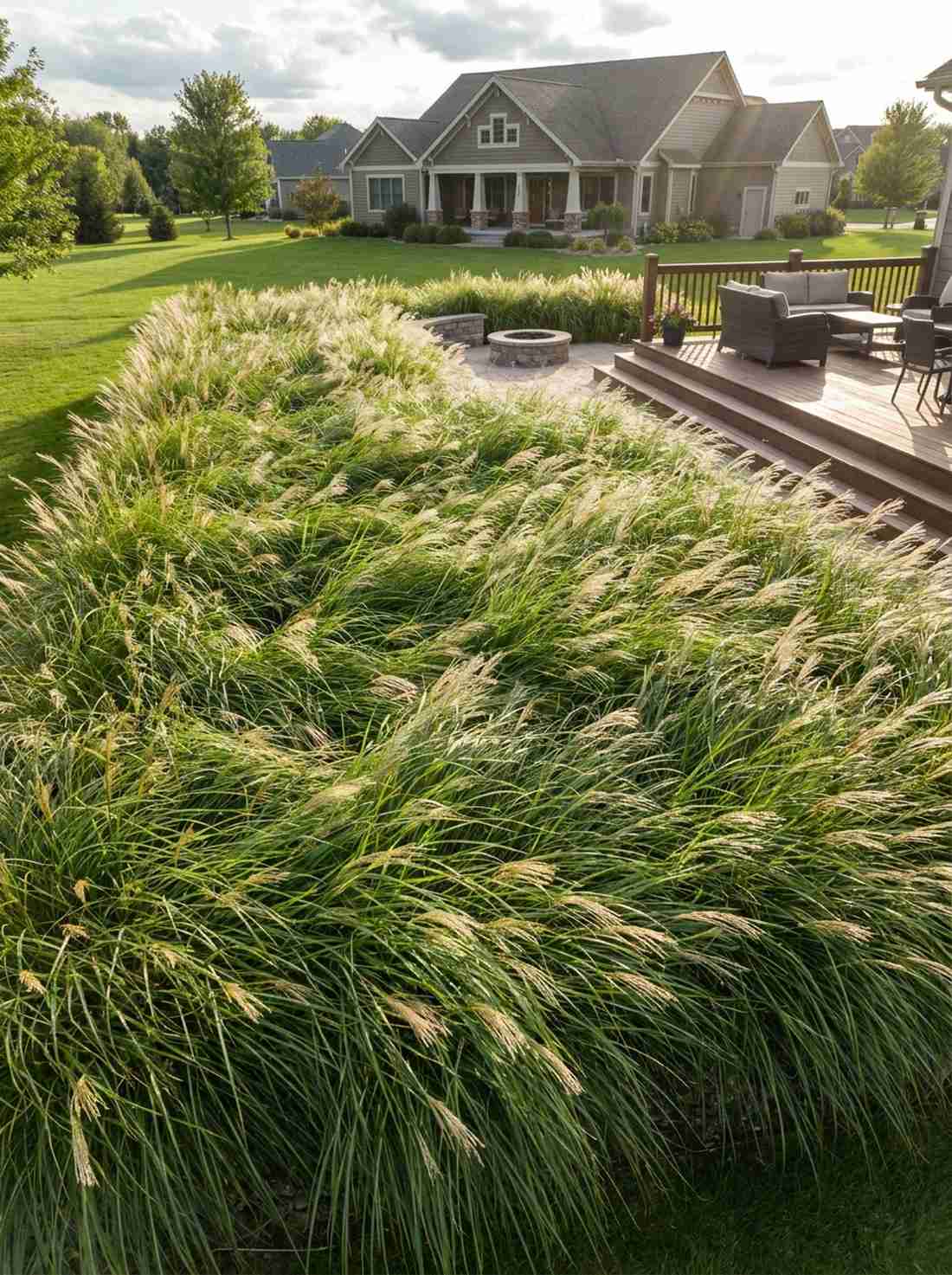 mass planting single grass